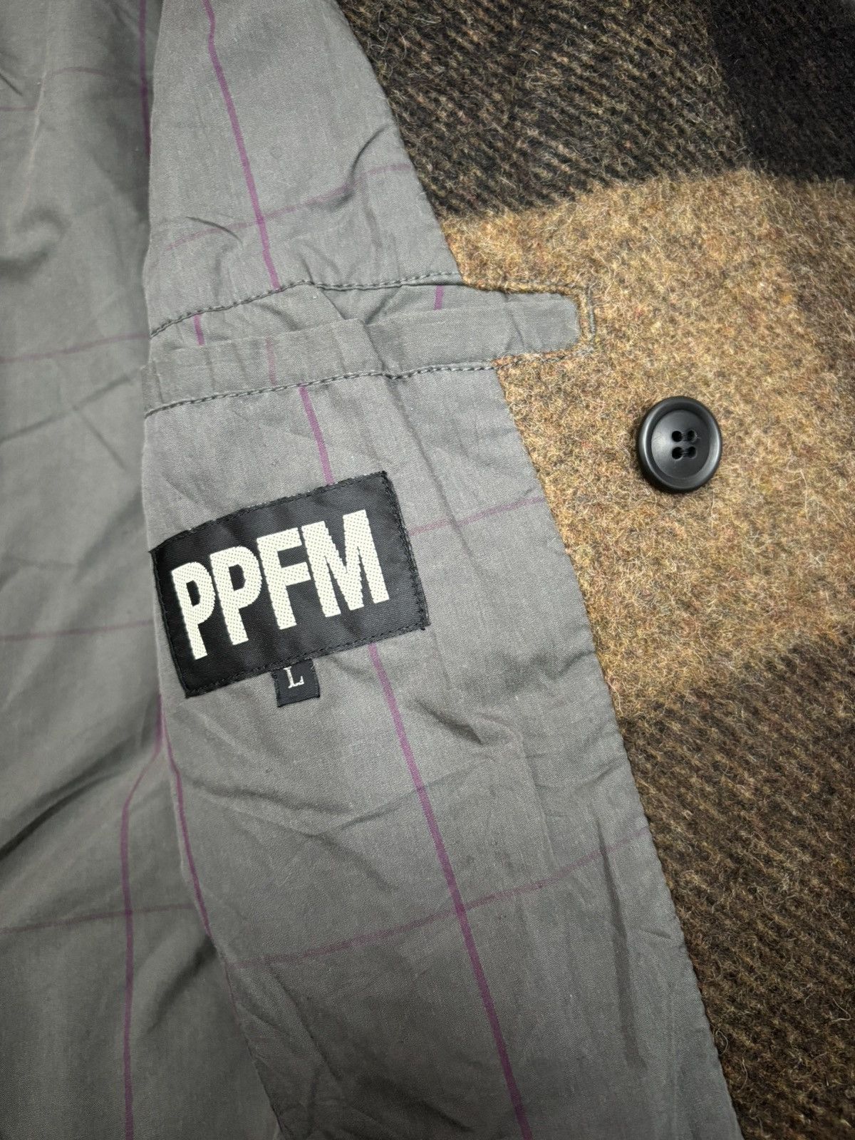 PPFM PPFM AW02 Wool Plaid Belted Moto Jacket Size US L / EU 52-54 / 3 - 13 Thumbnail