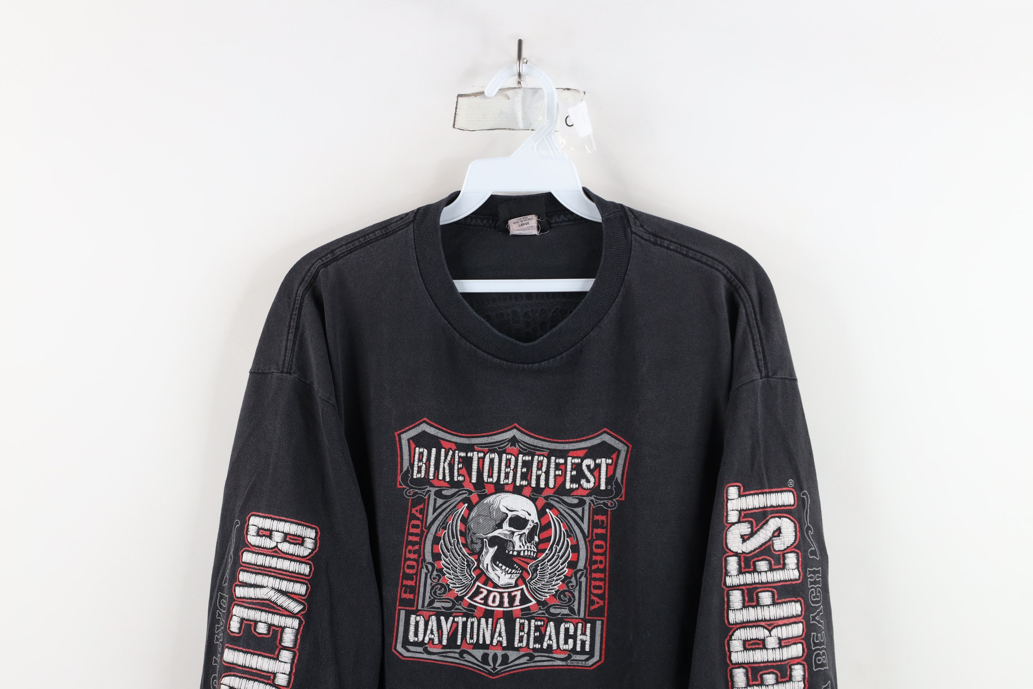 Vintage Vintage Y2K Biketoberfest Skeleton Long Sleeve T-Shirt Black Size US L / EU 52-54 / 3 - 2 Thumbnail