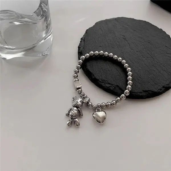 VIBE Stainless Steel 🐻 Bear Love Charm Bracelet Unisex Size ONE SIZE - 1 Thumbnail