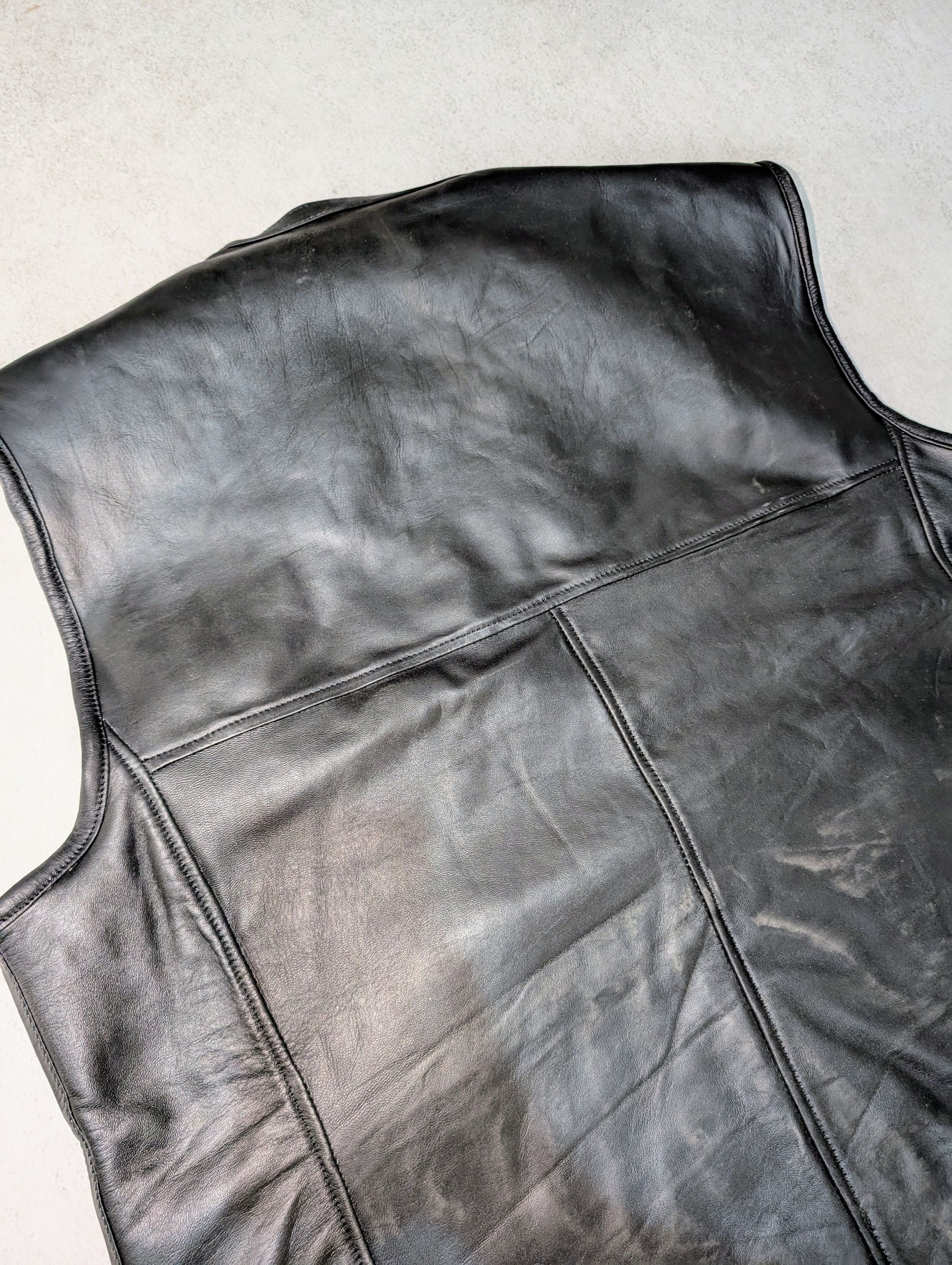 Genuine Leather × Vintage 🖤 Versatile Black Leather Vest for Men Size US L / EU 52-54 / 3 - 7 Thumbnail