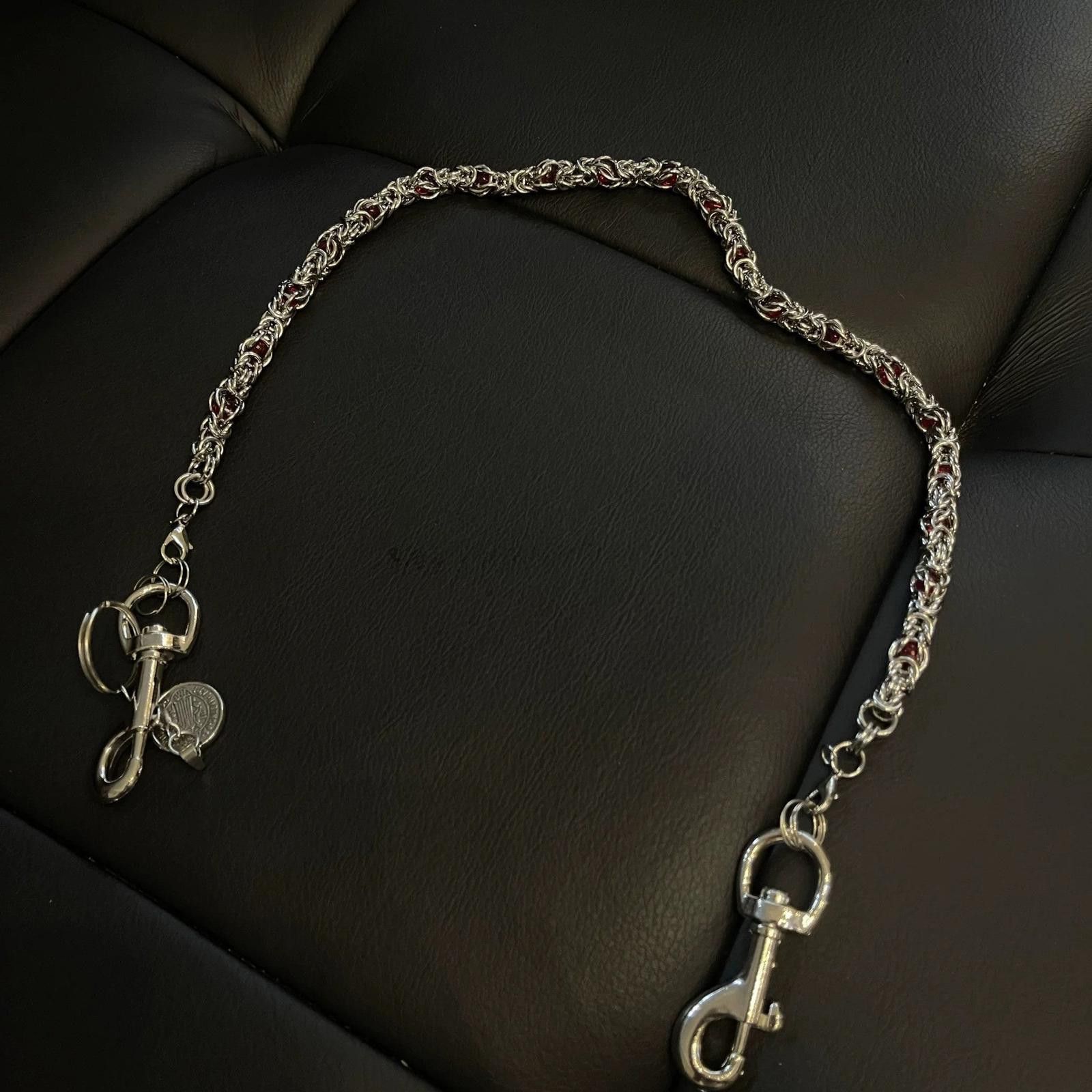 Jewelry Double Layer Beaded Wallet Chain, Pants Chain Size ONE SIZE - 4 Thumbnail