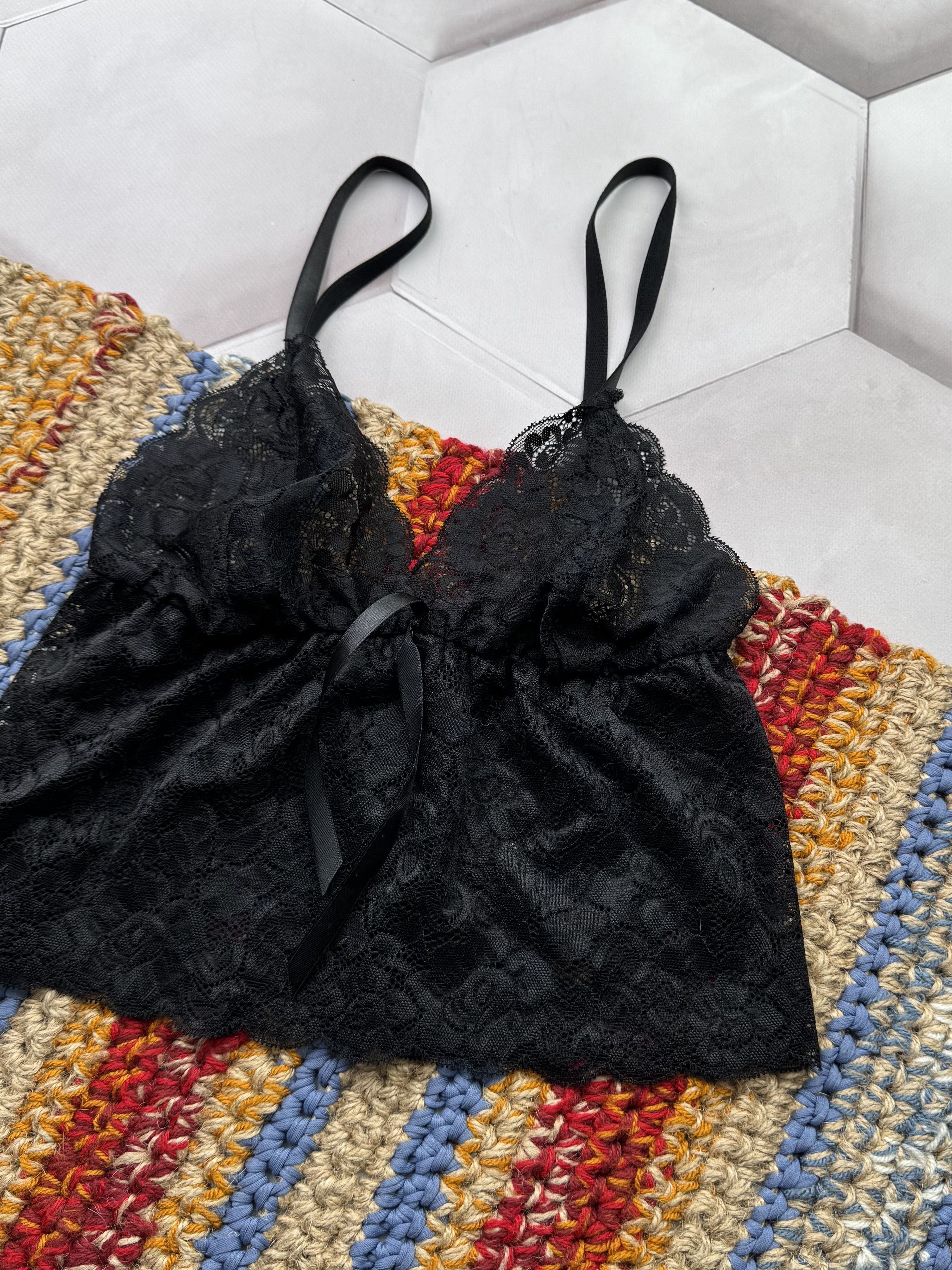 Japanese Brand Vintage Lace Mesh Tank Top Size XS / US 0-2 / IT 36-38 - 3 Thumbnail