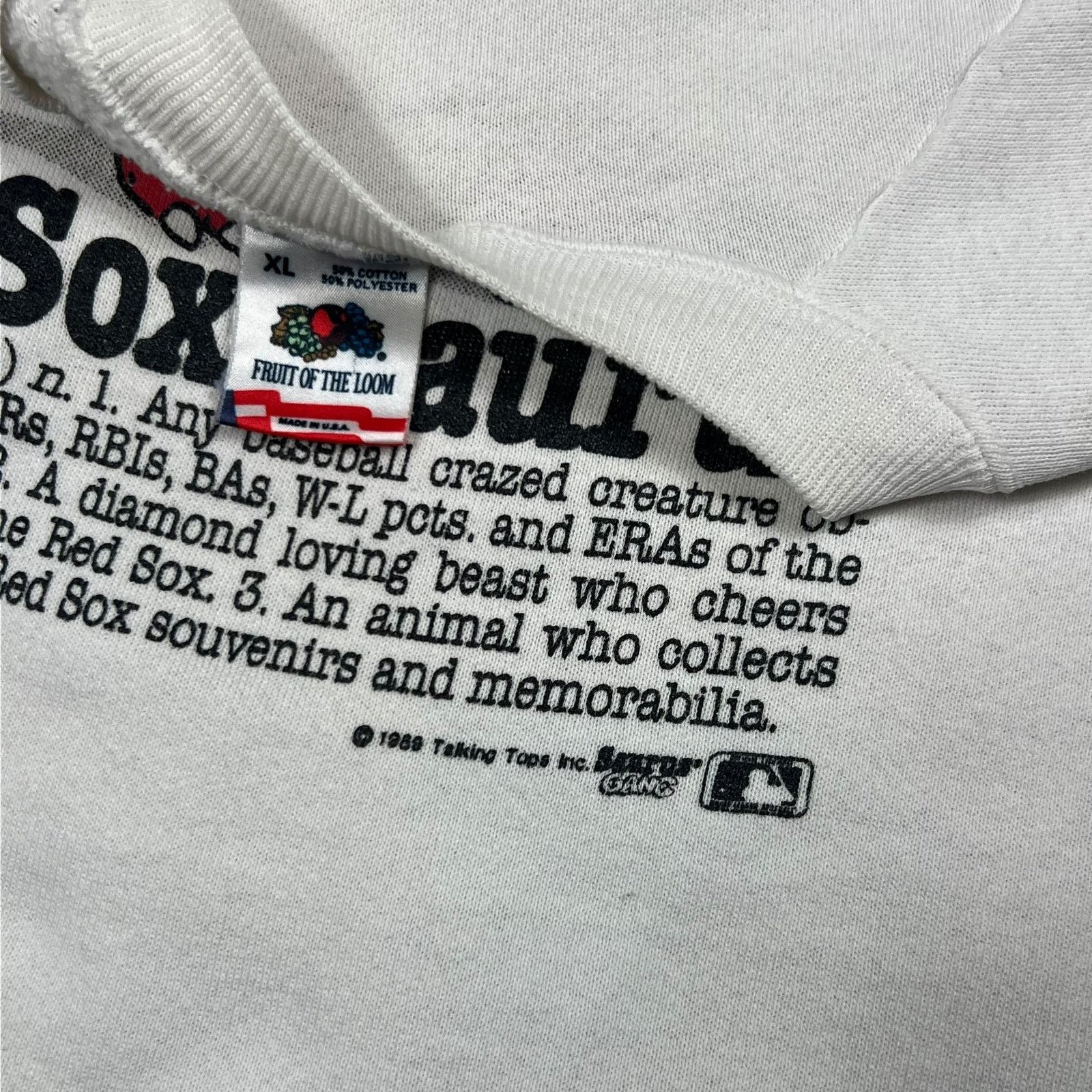 Fruit Of The Loom × MLB × Vintage 1989 Talking Tops Redsoxasaurus Boston Red Sox crewneck Size US XL / EU 56 / 4 - 5 Thumbnail