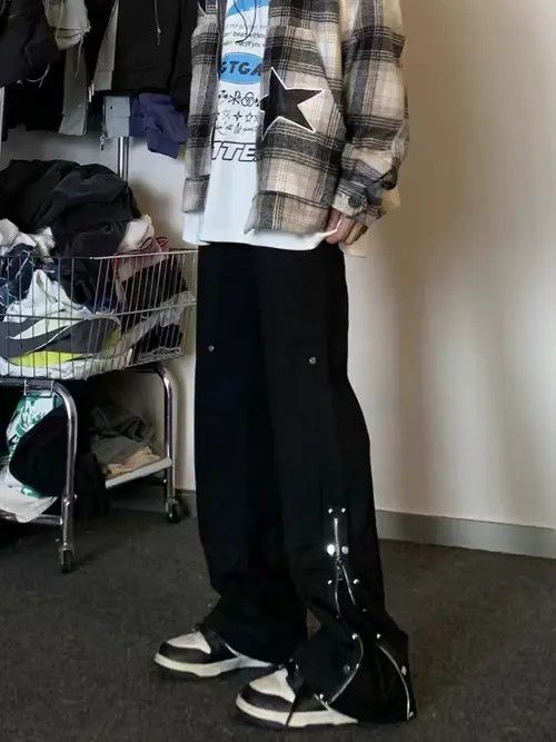 Japanese Brand Y2K Black Baggy Flare Jeans Size US 32 / EU 48 - 4 Thumbnail