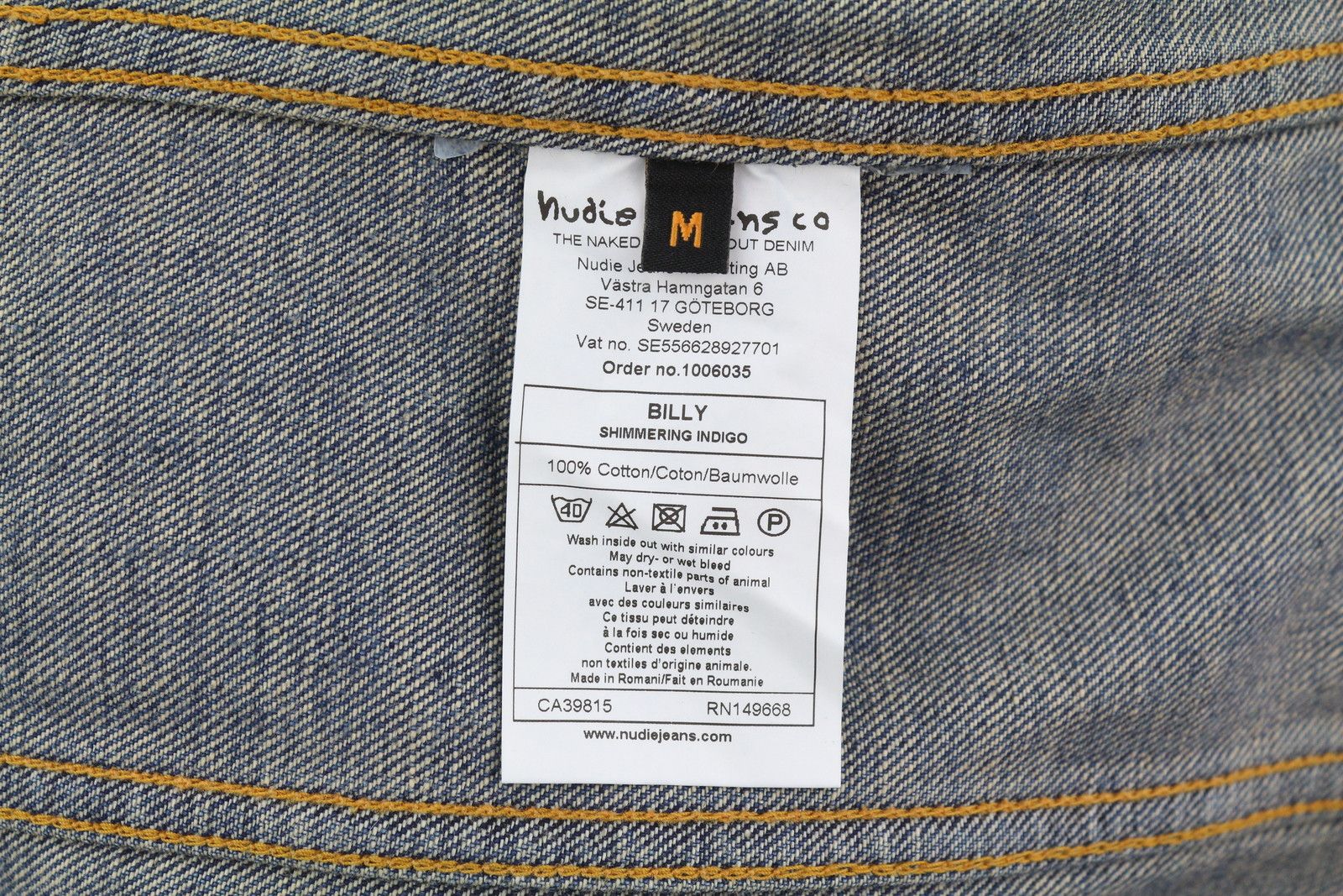 Nudie Jeans BILLY M Shimmering Indigo Button-Up Washed Distress 85896 Size US M / EU 48-50 / 2 - 6 Thumbnail