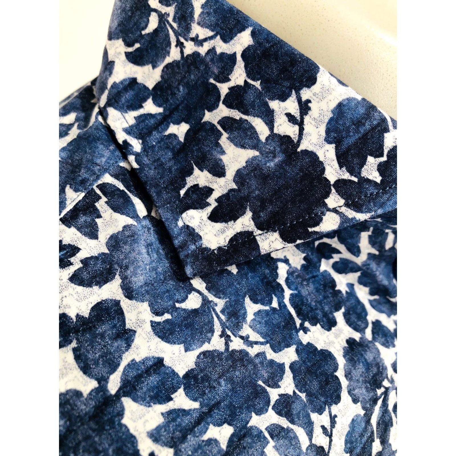 BUGATCHI BUGATCHI Mens S Shirt Floral White / Blue Button-Up Size US S / EU 44-46 / 1 - 3 Thumbnail