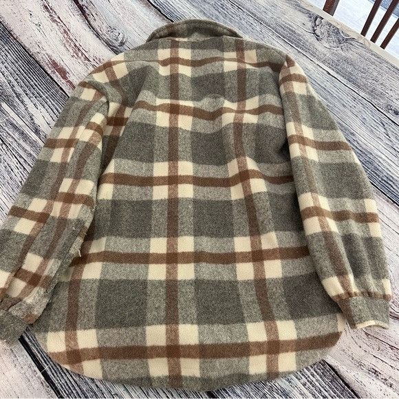 Other FORE Plaid Button-Up Wool Blend Shacket Jacket - Gray and Br Size L / US 10 / IT 46 - 4 Thumbnail