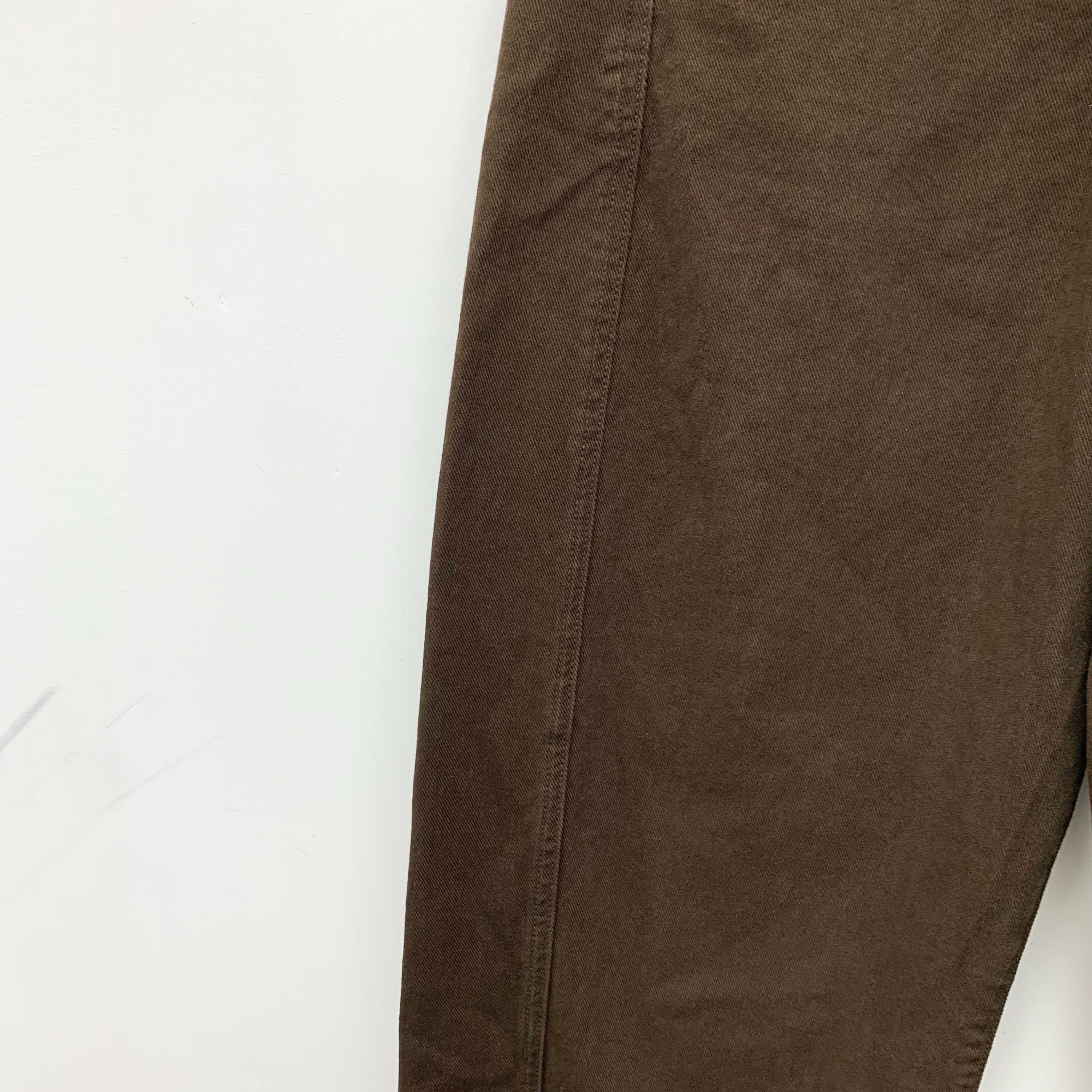 Lemaire Lemaire Mens Dark Brown Cotton Straight-Leg Trousers W/Belt Size US 32 / EU 48 - 5 Thumbnail