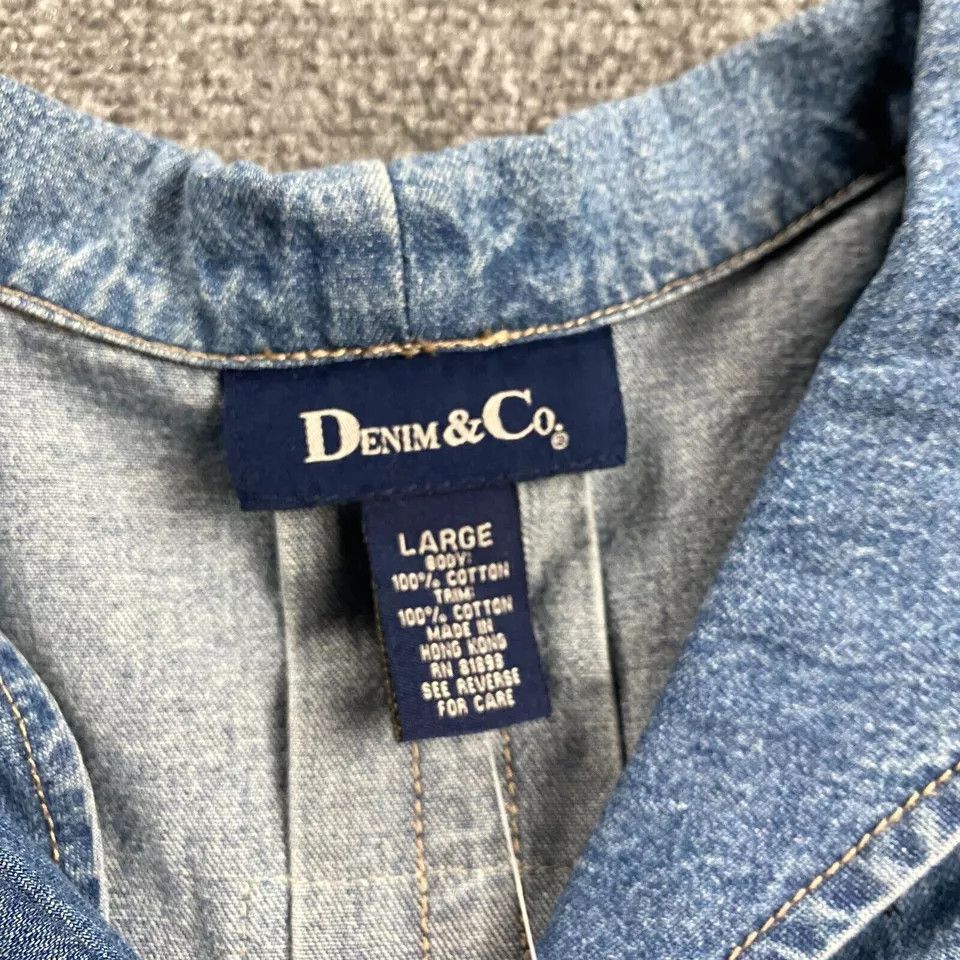 Denim & Co. Denim & Co Jacket Women's Large Long Sleeve 100% Cotton NWT Size L / US 10 / IT 46 - 4 Thumbnail