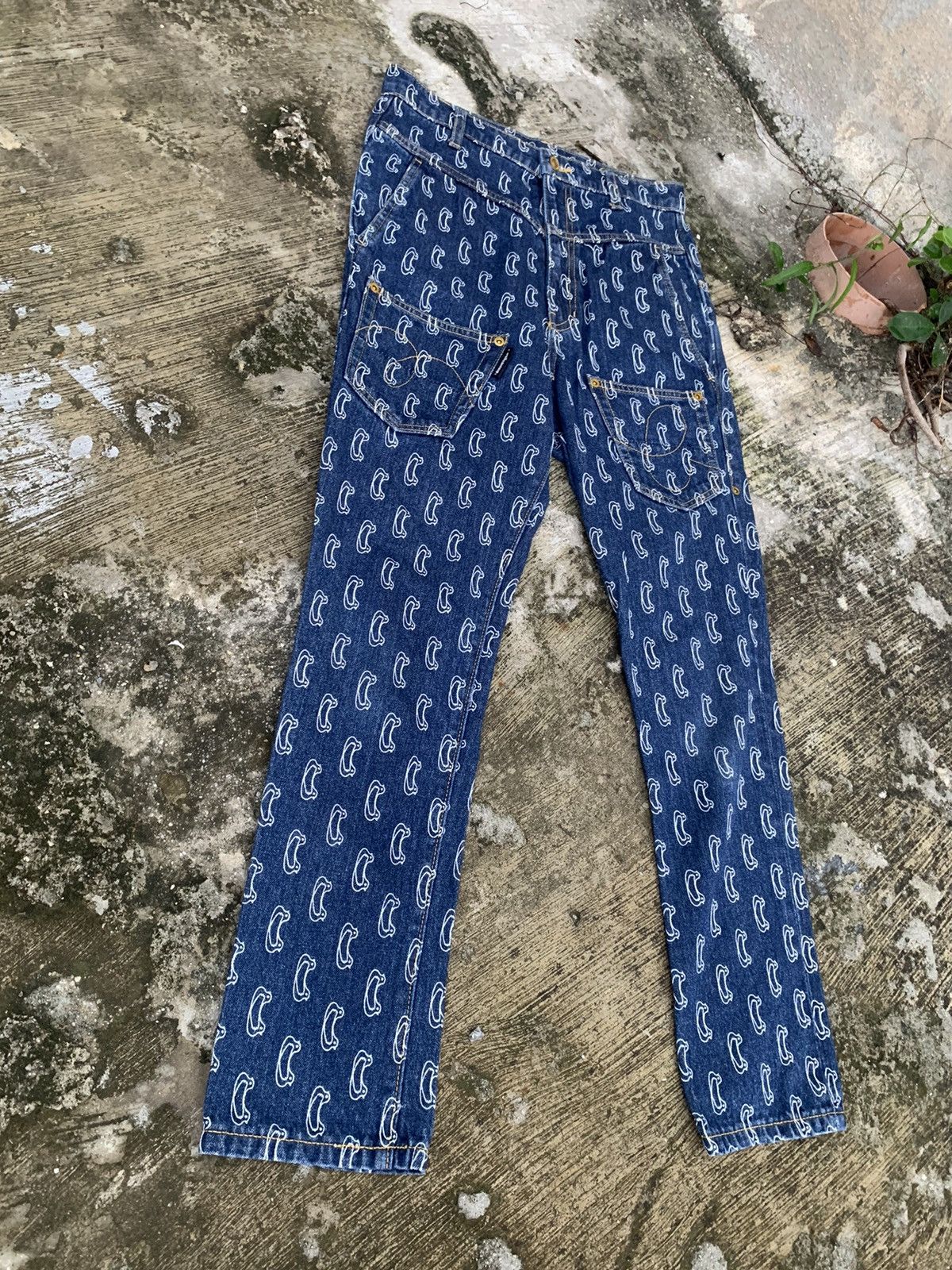 Issey Miyake × mercibeaucoup Mercibeaucoup issey miyake full print jeans Size 28" / US 6 / IT 42 - 2 Thumbnail