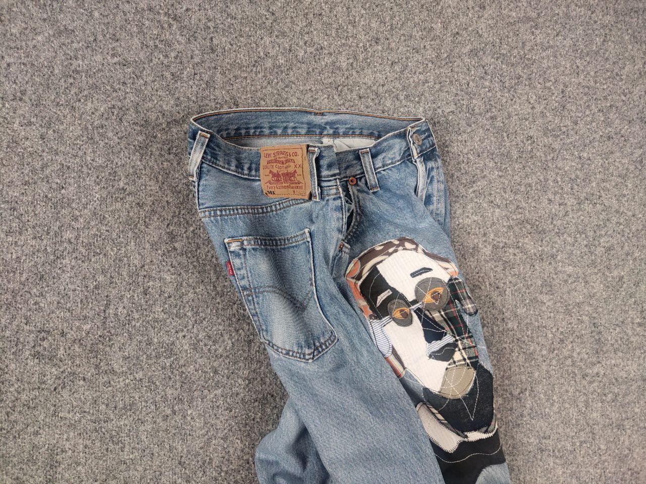 Levi's Vintage 90's Levis 501 Sashiko Patchwork Face Jeans watanabe Size US 33 - 16 Thumbnail