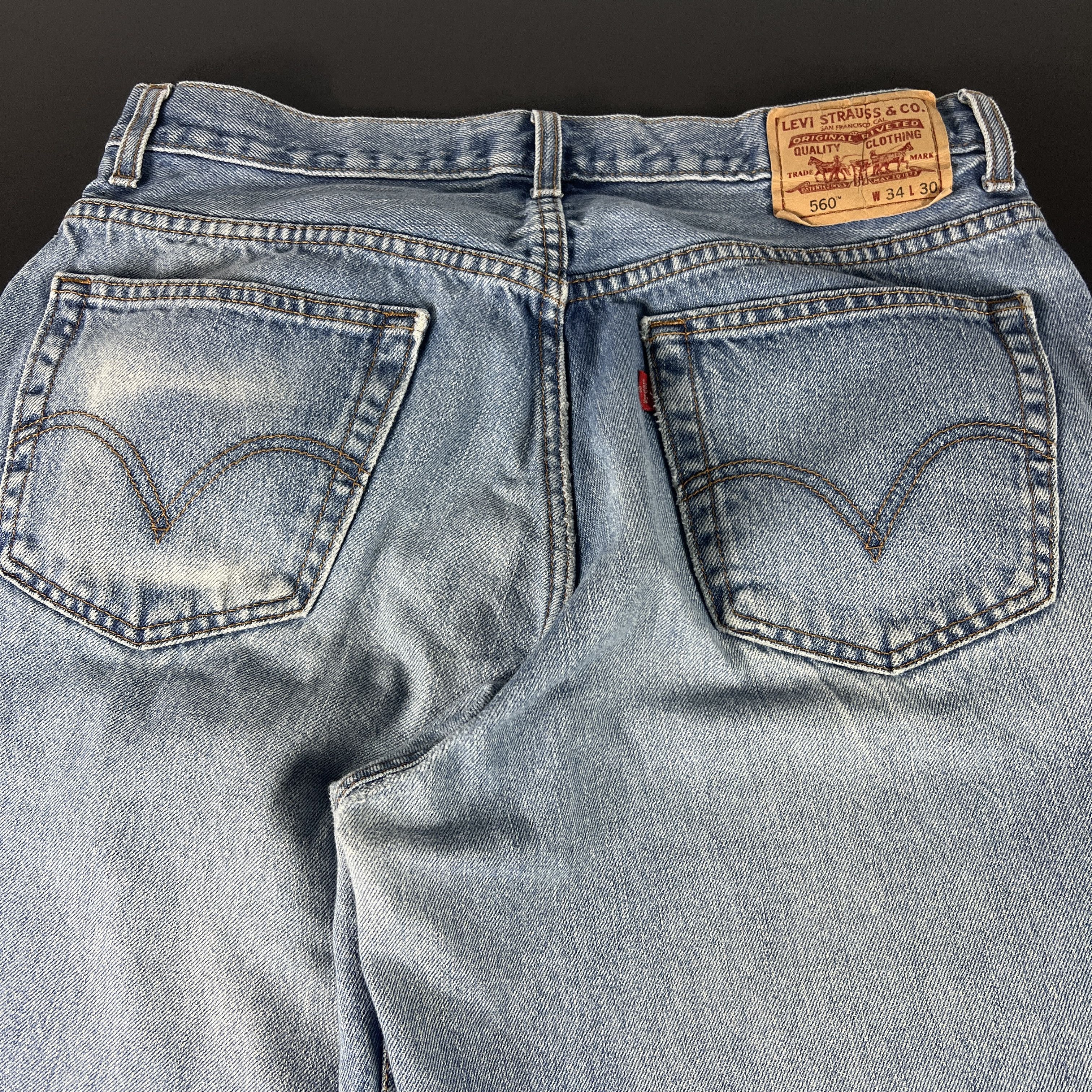 Levi's × Vintage Y2K Levi's Jeans 560 Loose Tapered Blue Faded Cotton Denim Size US 34 / EU 50 - 11 Thumbnail