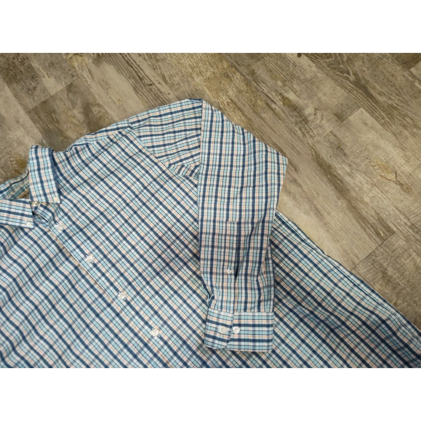 CO DULUTH TRADING CO Mens XL Tall Button-Down Shirt Plaid Blue Wrinkle Fighter - Big & Tall Casual Workwear Blue Plaid - Mens Size US XL / EU 56 / 4 - 4 Thumbnail