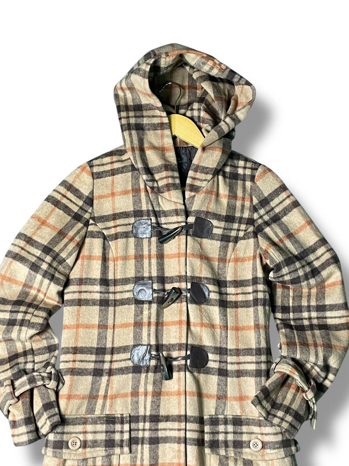 Japanese Brand × Vintage Cloche Checked Wool Duffle Coat (3) Size US XXS / EU 40 - 6 Thumbnail