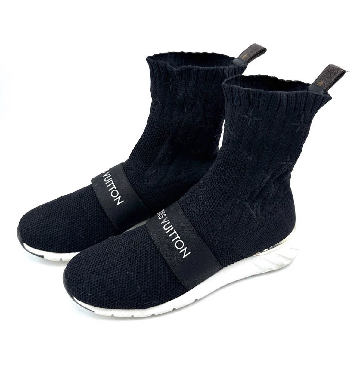 Louis Vuitton Louis Vuitton Black Logo Print Sock Shoes K12 Size US 8 / IT 38 - 1 Thumbnail