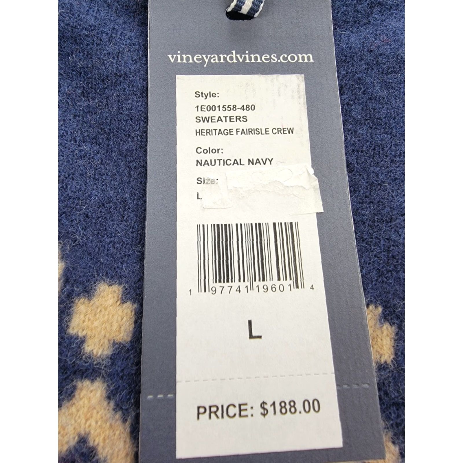Vineyard Vines VINEYARD VINES Sweater Mens Large Blue Fair Isle Crew NWT 100% Merino Wool Knit Pullover Casual Dress Winter Fall Sports Mens Size US L / EU 52-54 / 3 - 7 Thumbnail