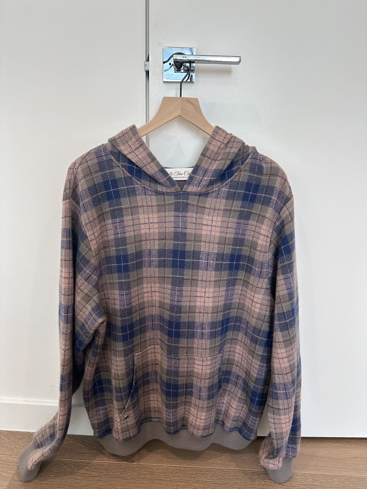 God's True Cashmere God’s True Cashmere Lapis Lazuli Check-Print Cashmere Hoodie Size US L / EU 52-54 / 3 - 1 Thumbnail