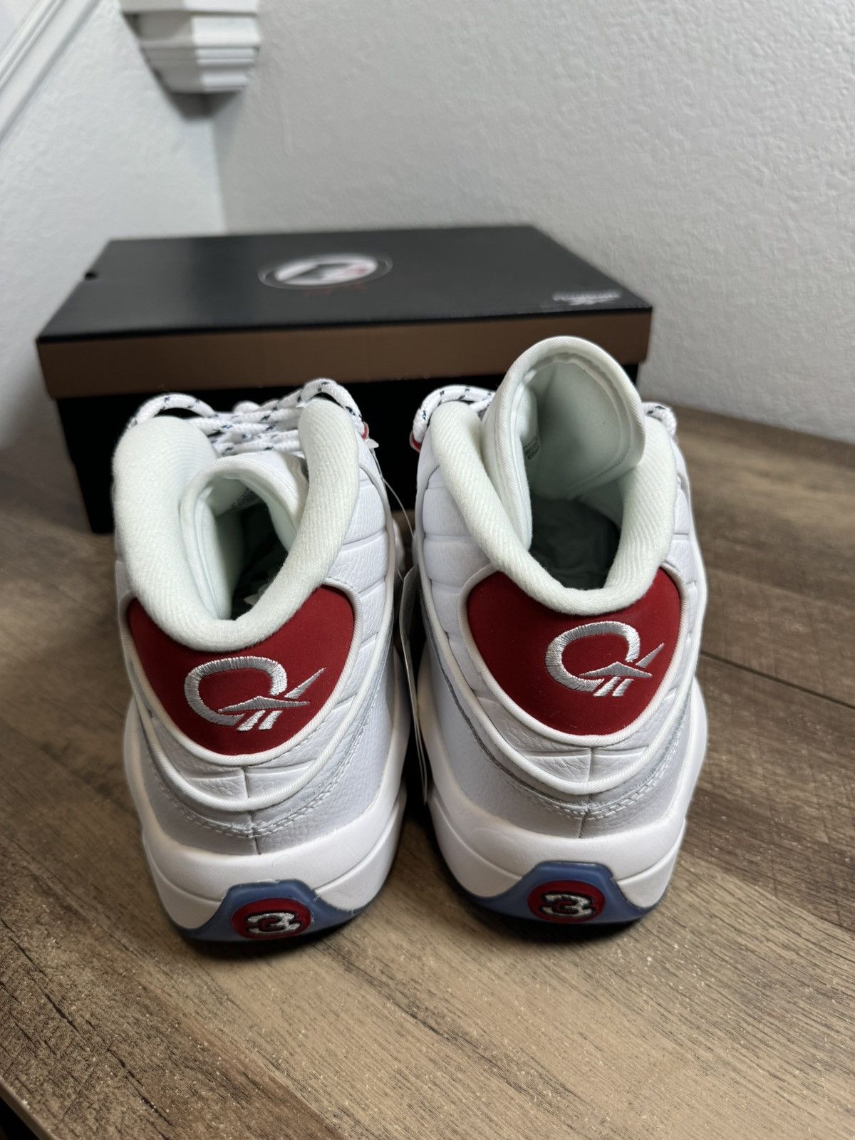 Reebok FY1018 Reebok Question White Red Mid Red Toe Size 10.5 Men’s Size US 10.5 / EU 43-44 - 4 Thumbnail