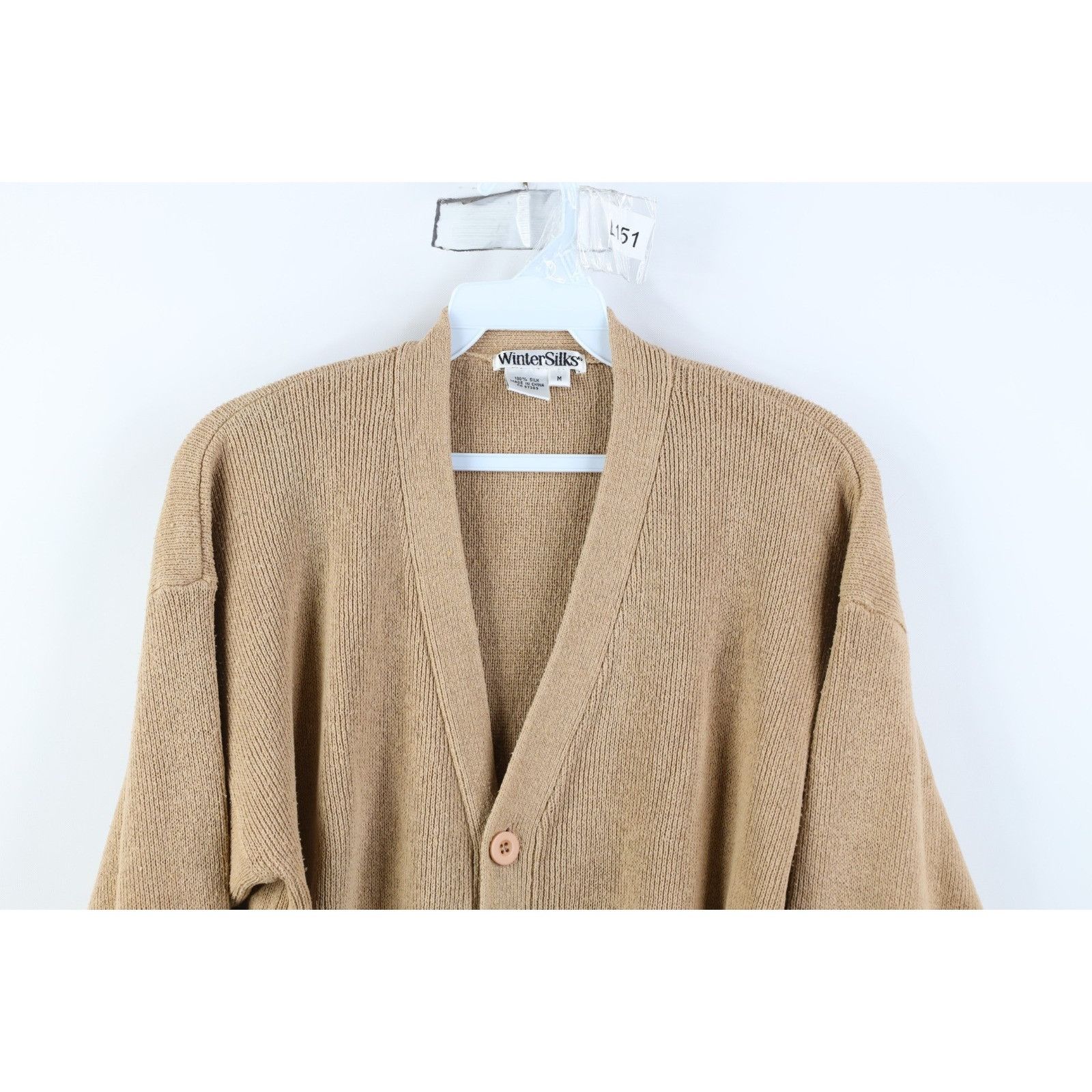 Vintage Vintage 90s Streetwear Silk Ribbed Knit Cardigan Sweater Size US M / EU 48-50 / 2 - 2 Thumbnail