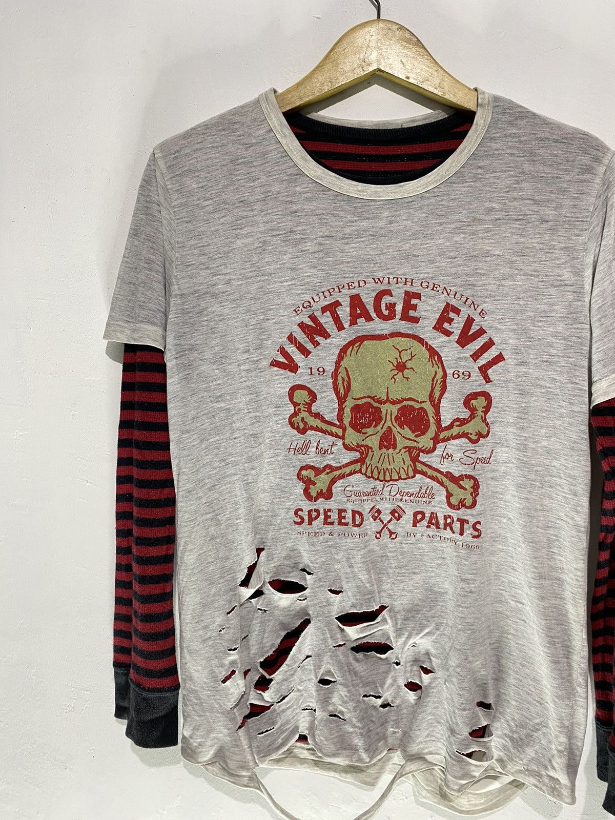 Hysteric Glamour 2in1 vintage evil speed double layers skull distressed tee Size US M / EU 48-50 / 2 - 3 Thumbnail