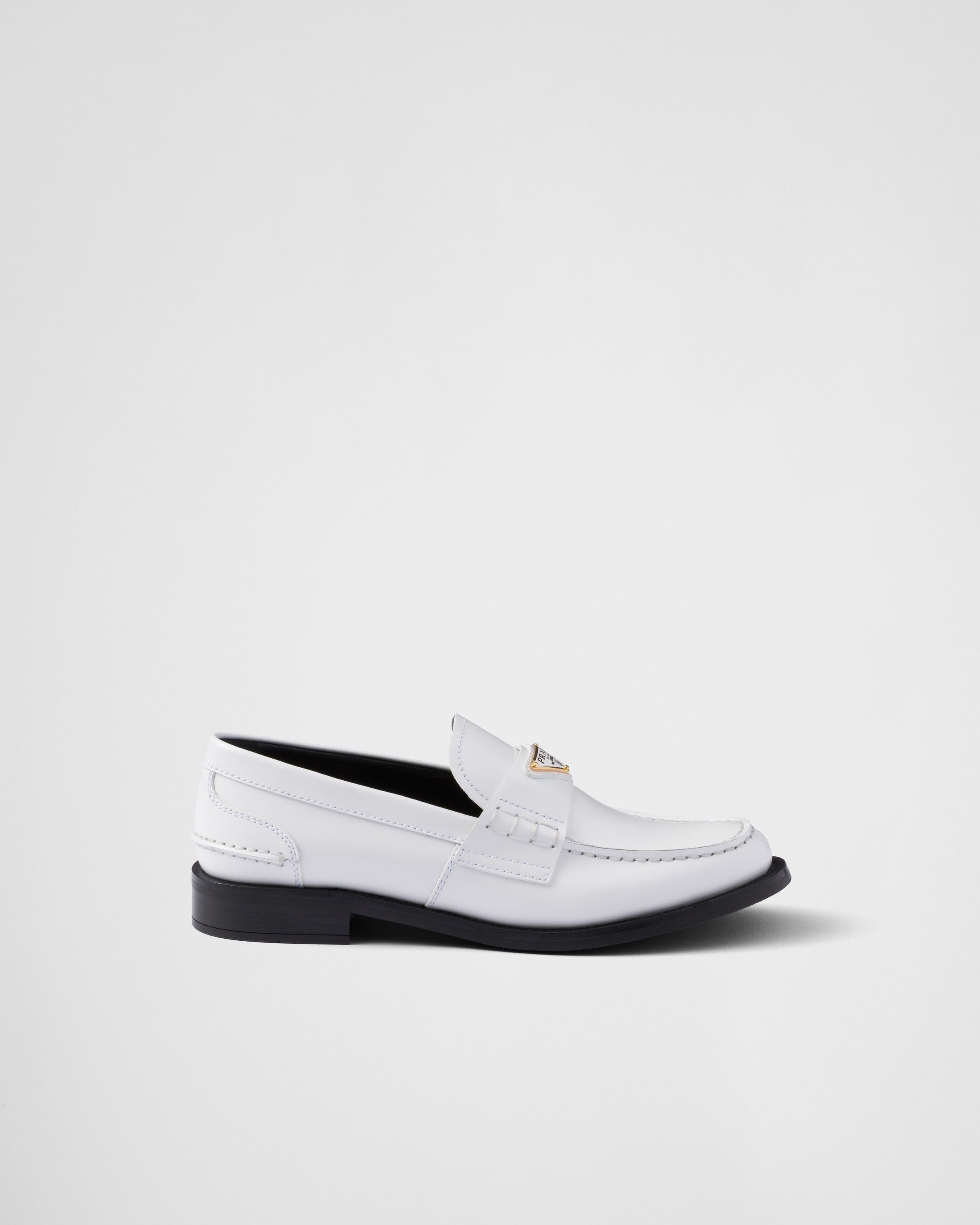 Prada o1la1rc1a0925 Brushed Leather Loafers in White Size US 7 / IT 37 - 2 Thumbnail
