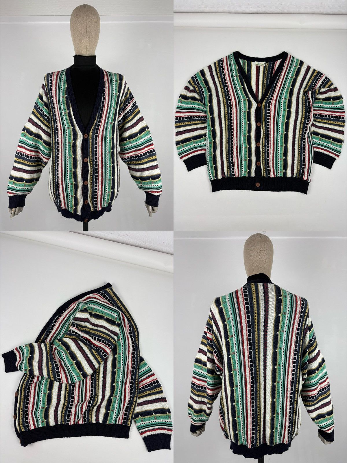 Coogi Rare 80's Archive Hand Knit Cardiagn Biggie Cosby Cable Pullover Jumper Sweater Jacket Size US L / EU 52-54 / 3 - 1 Thumbnail