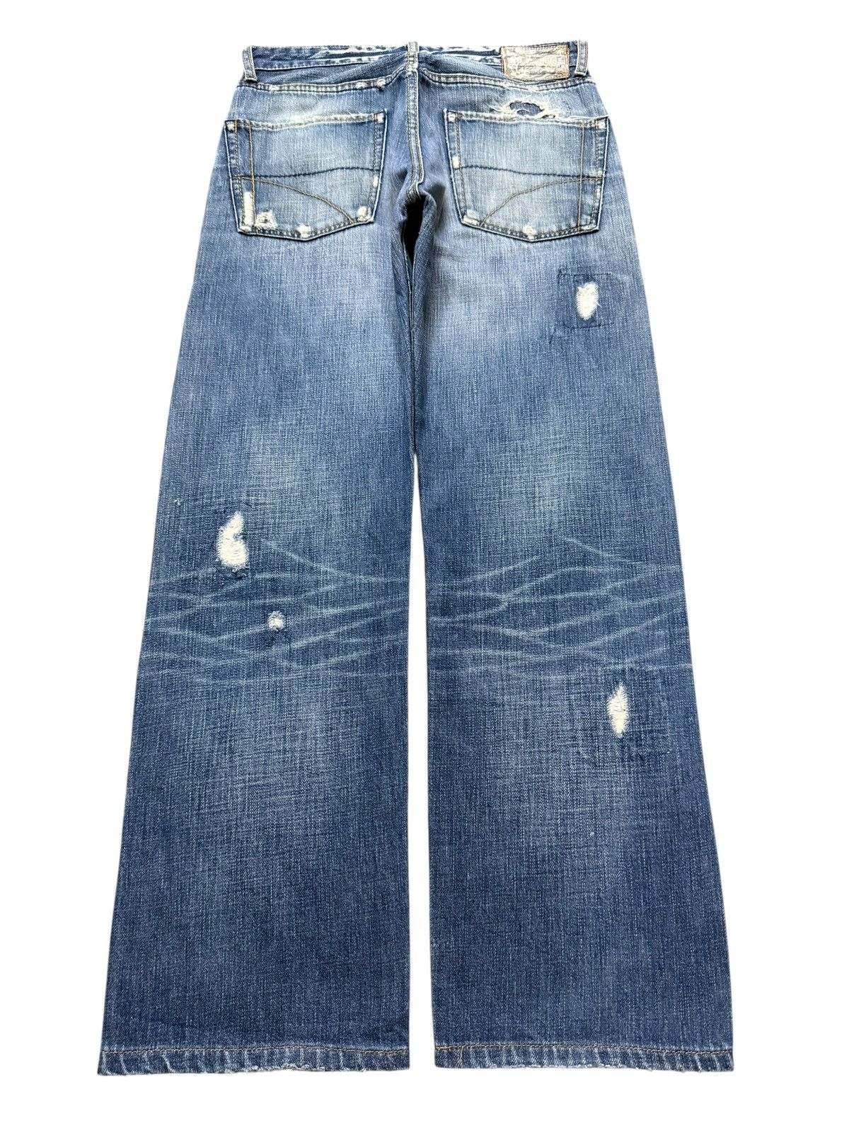 Sugar Cane Vintage Japanese Brand Faded Wash Clawmark Distress Loose Size US 29 - 2 Thumbnail