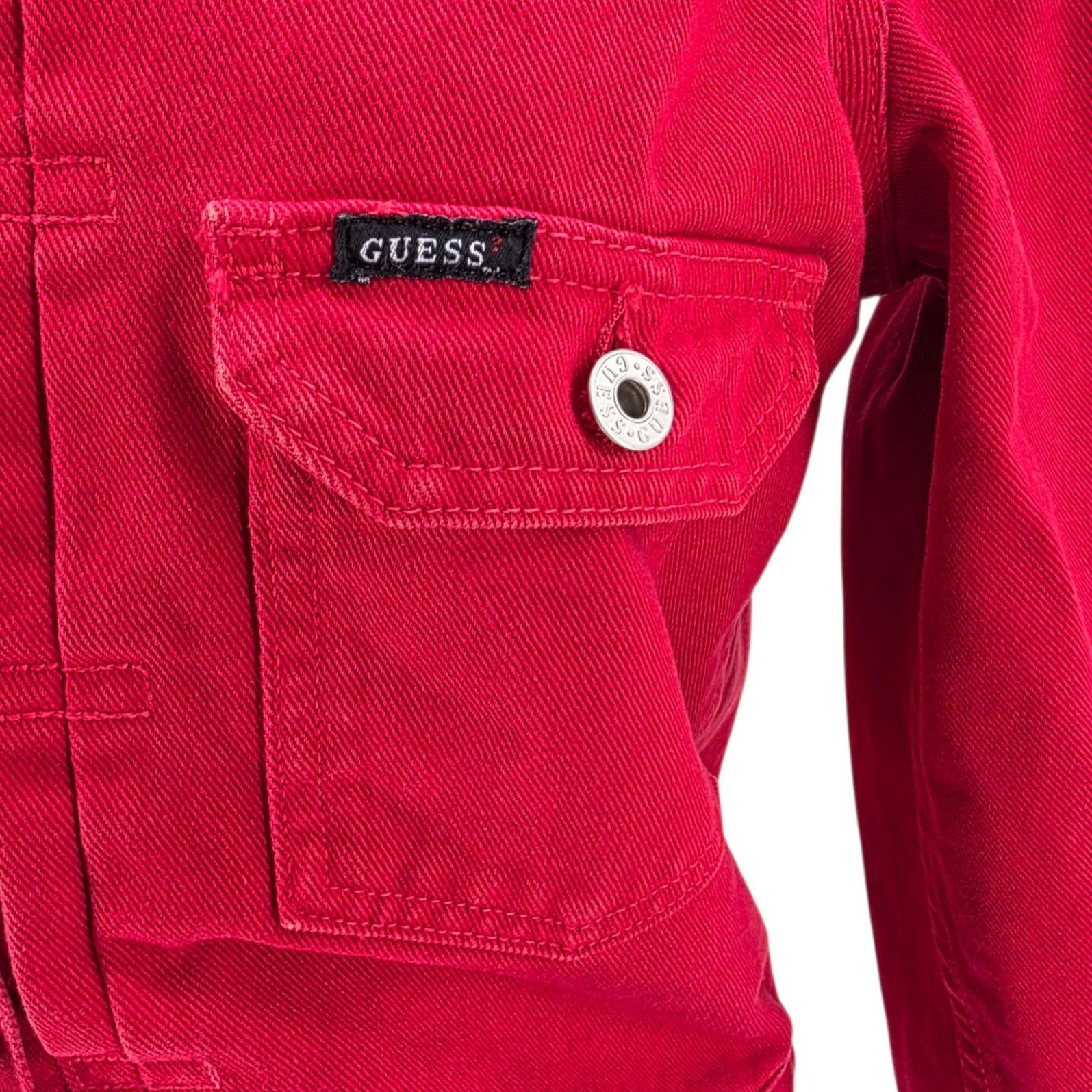 Guess Vintage Guess Jeans Womens Medium Jacket Denim Red Cropped P Size M / US 6-8 / IT 42-44 - 6 Thumbnail