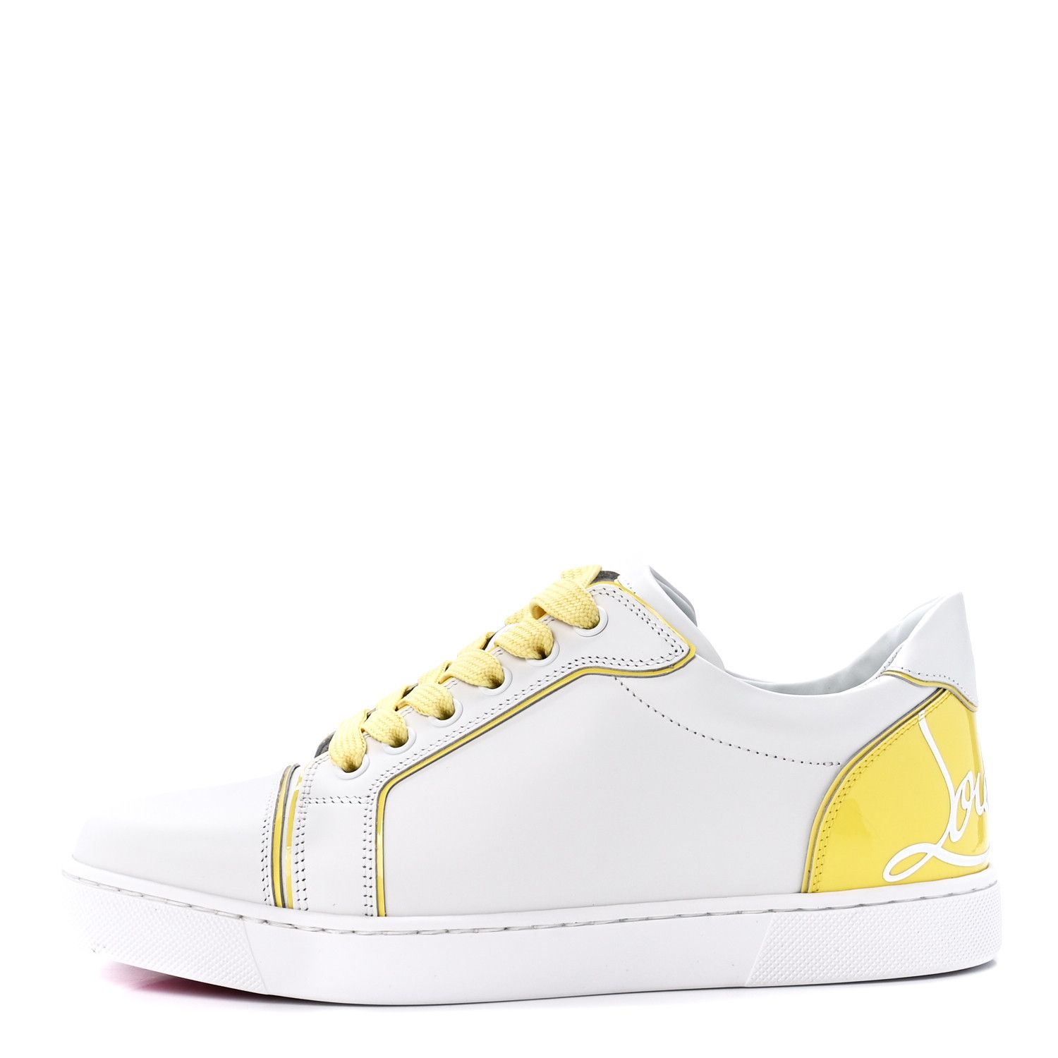 Christian Louboutin o1s1wg110924 Fun Vieira Flat Sneakers in White/Yellow Size US 5 / IT 35 - 1 Thumbnail