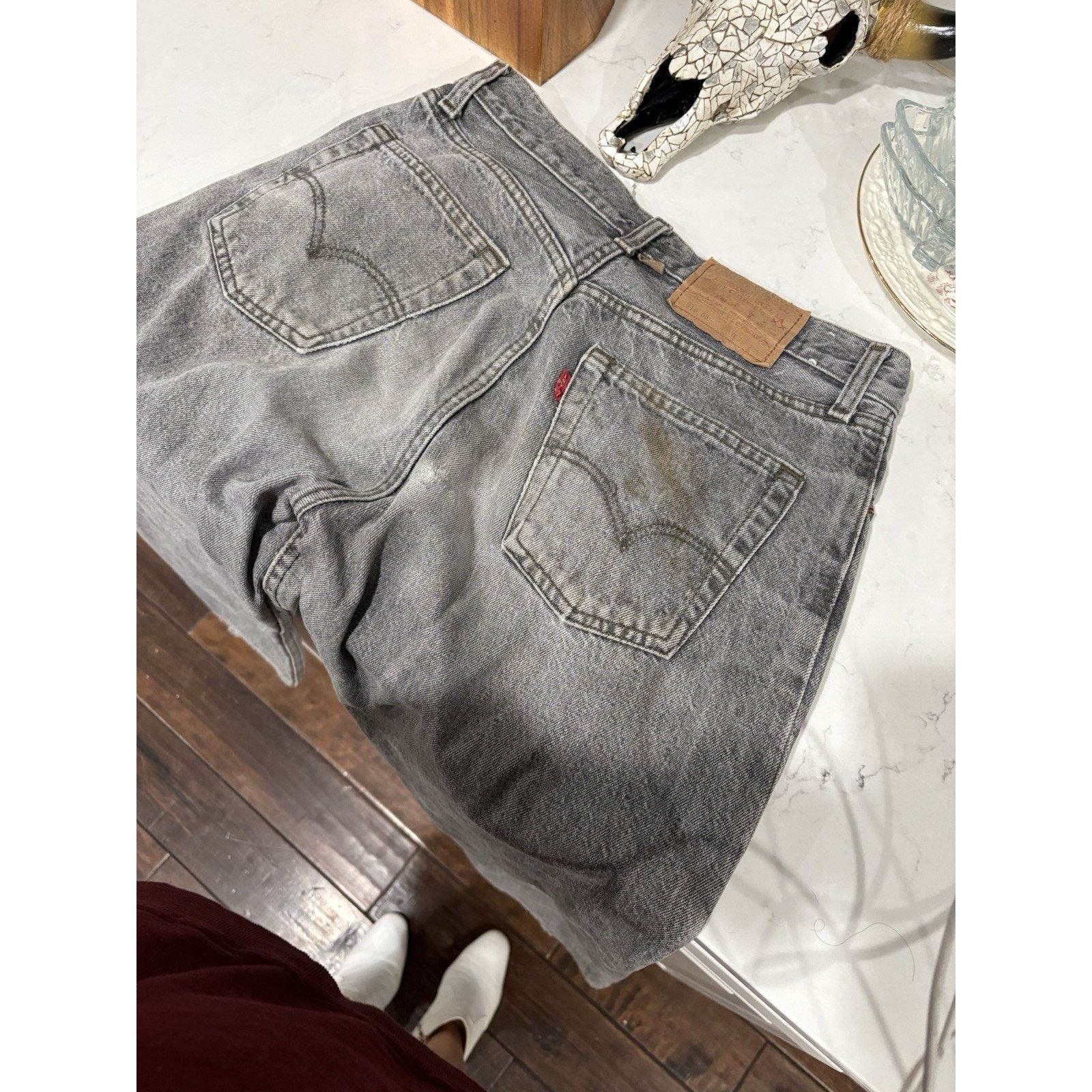 Levi's VTG Levi’s 518 Gray Dark Wash 90s Straight Jeans UK Made Size US 30 / EU 46 - 20 Thumbnail