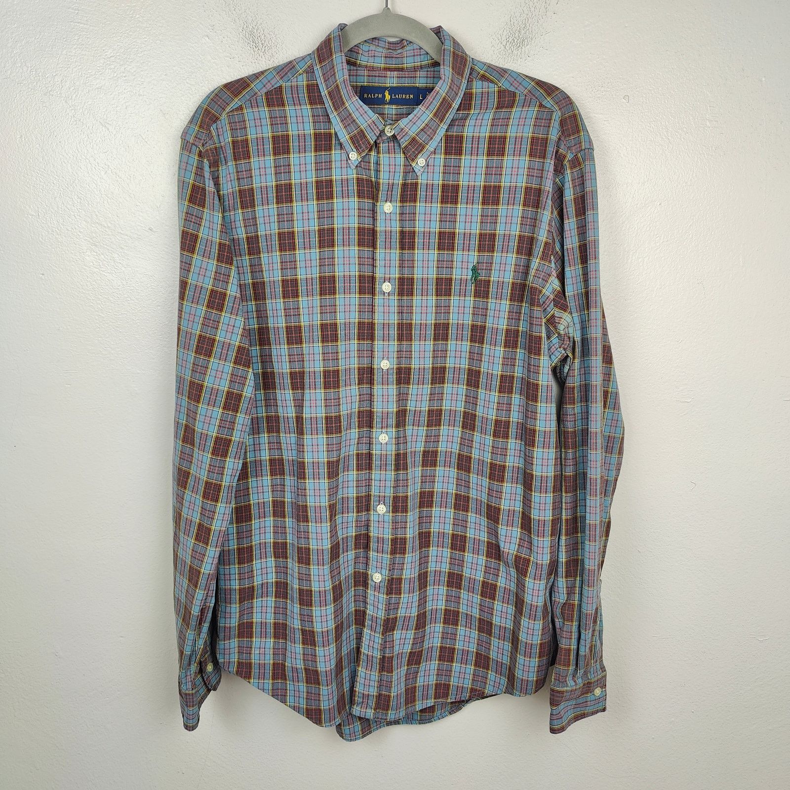 Ralph Lauren Ralph Lauren Plaid Button Down Shirt Mens Large Blue Size US L / EU 52-54 / 3 - 1 Thumbnail