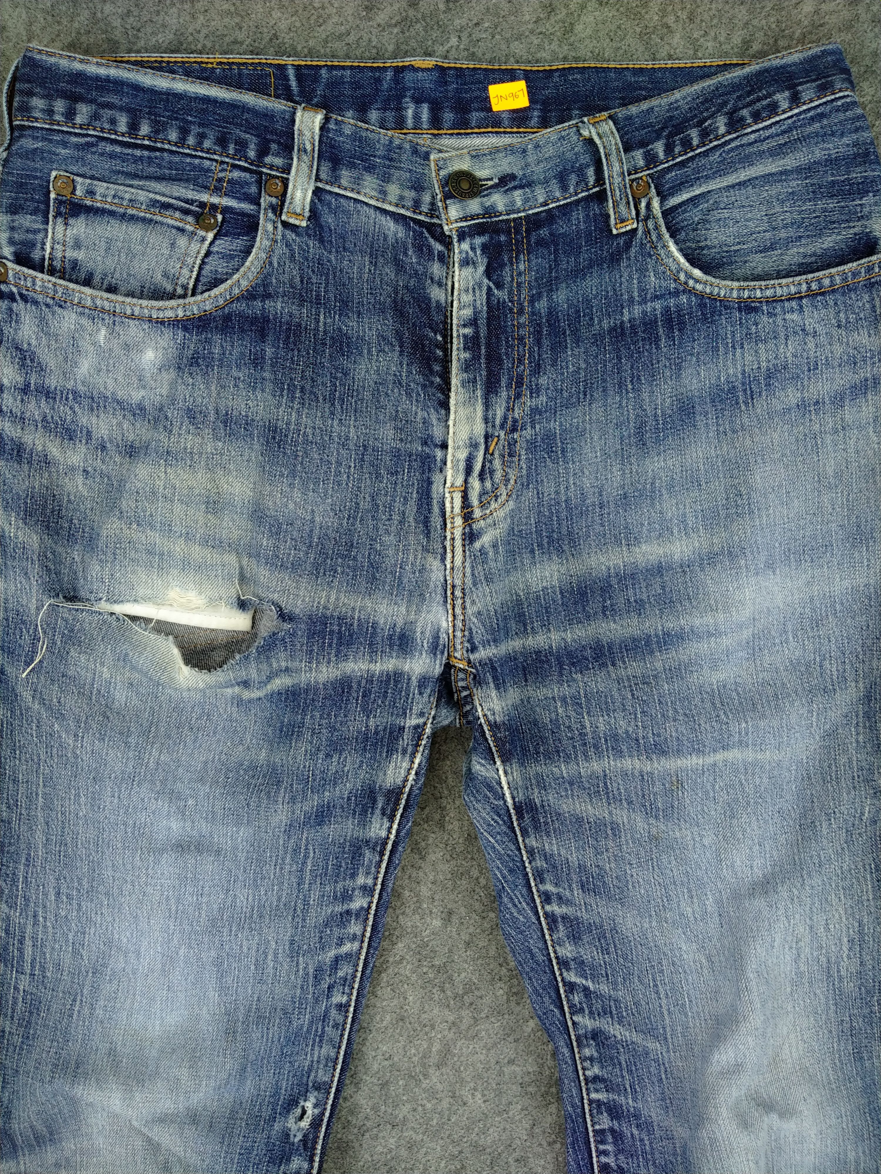 Levi's Blue Distressed Vintage Levi's 517 Flare 33x32 Denim -JN967 Size US 33 - 3 Thumbnail