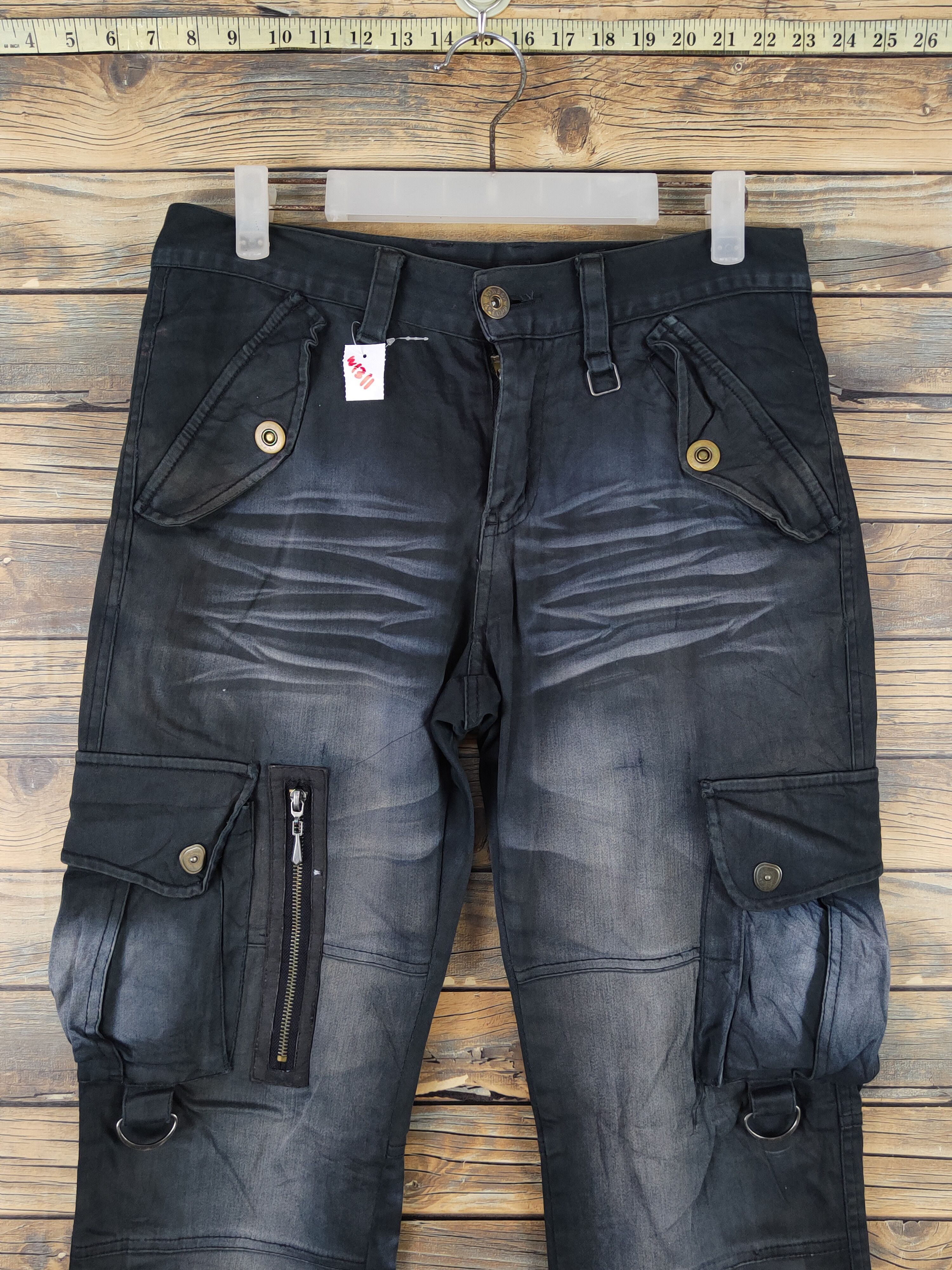 LOWBOX Lowbox Black faded Multipocket Tactical Cargo Pants #W1311 Size US 32 / EU 48 - 2 Thumbnail