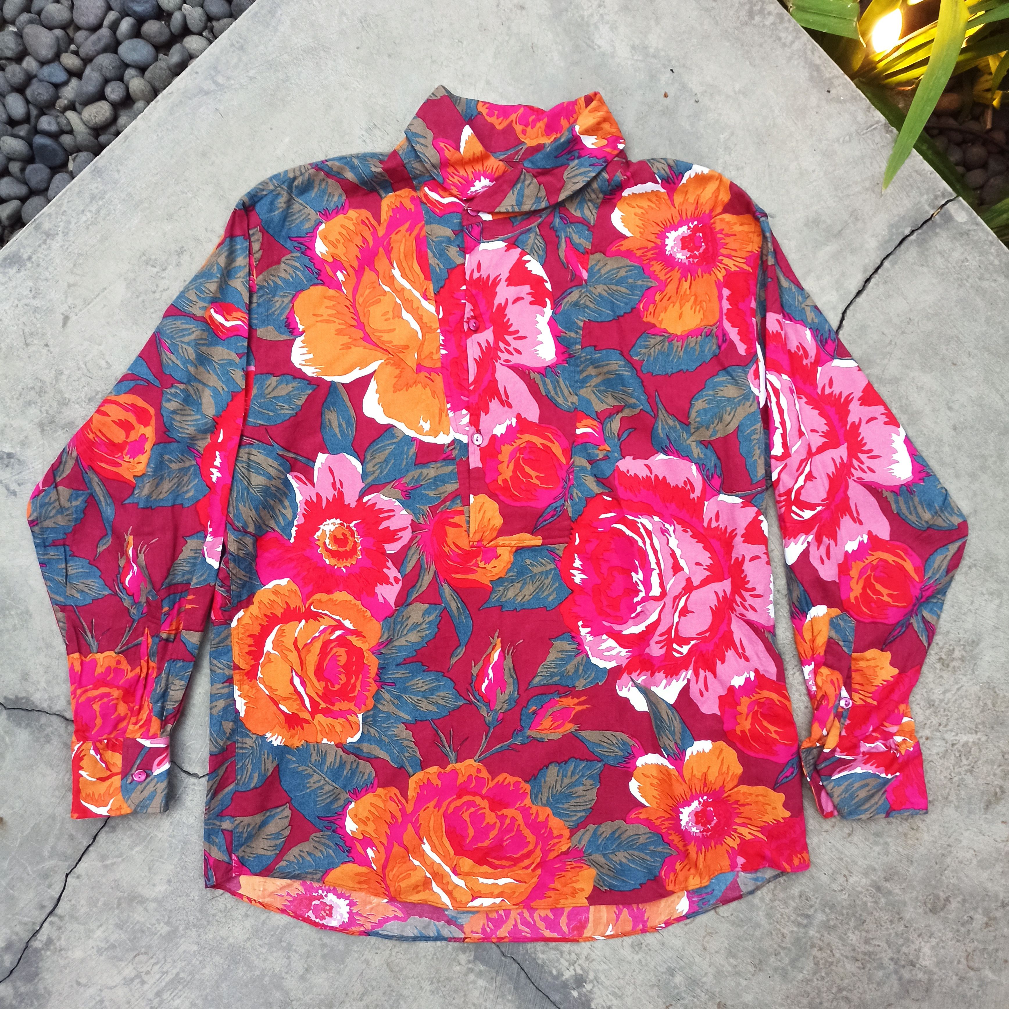 Kenzo Rayon Floral Fullover Shirt Kenzo Size US L / EU 52-54 / 3 - 1 Thumbnail