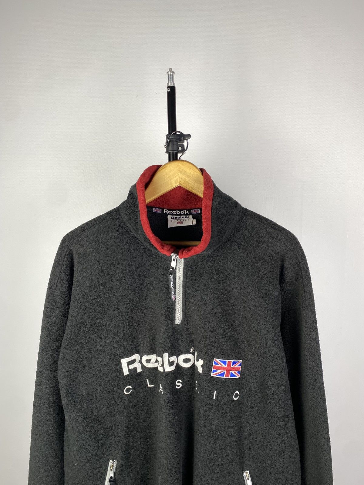 Reebok × Vintage Vintage 90s Reebok BIG LOGO Fleece 1/4 Sweatshirt Size US XL / EU 56 / 4 - 2 Thumbnail