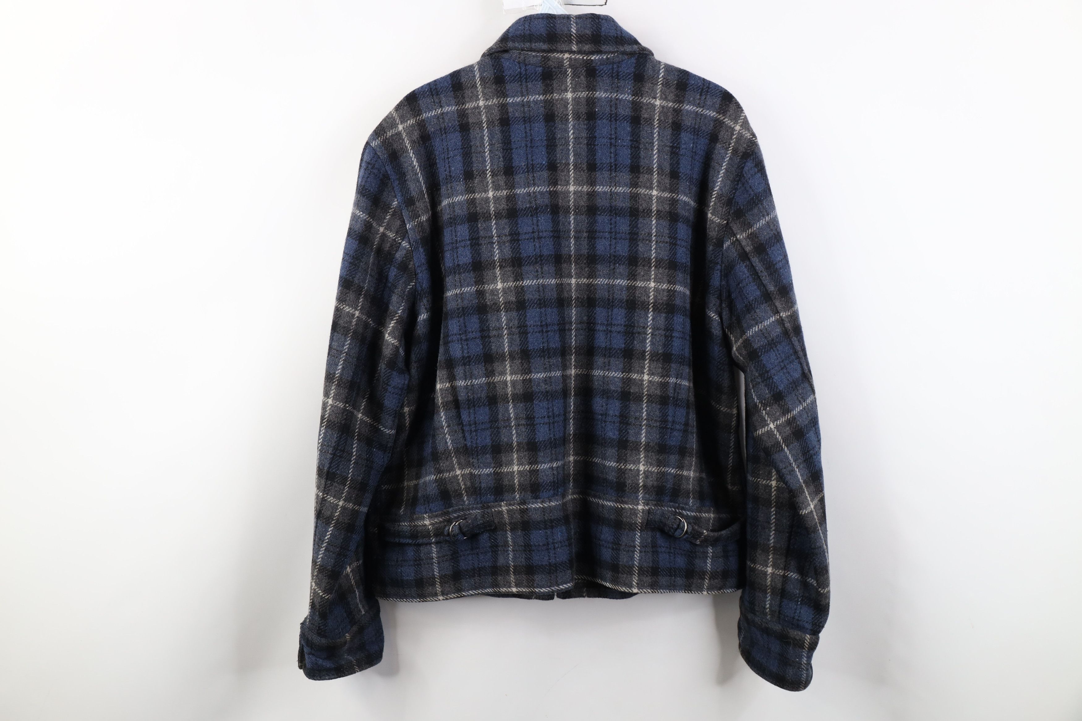Vintage Vintage 90s Streetwear Blend Buckle Back Bomber Jacket Plaid Size L / US 10 / IT 46 - 10 Thumbnail