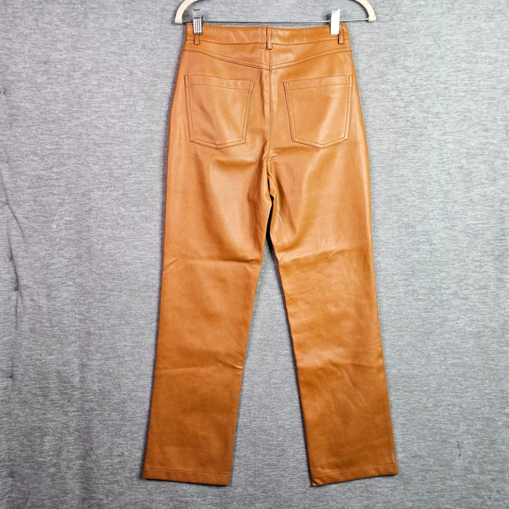 7 For All Mankind 7 For All Mankind Women's Faux Leather Caramel Straight Pants S Size 28" / US 6 / IT 42 - 2 Thumbnail