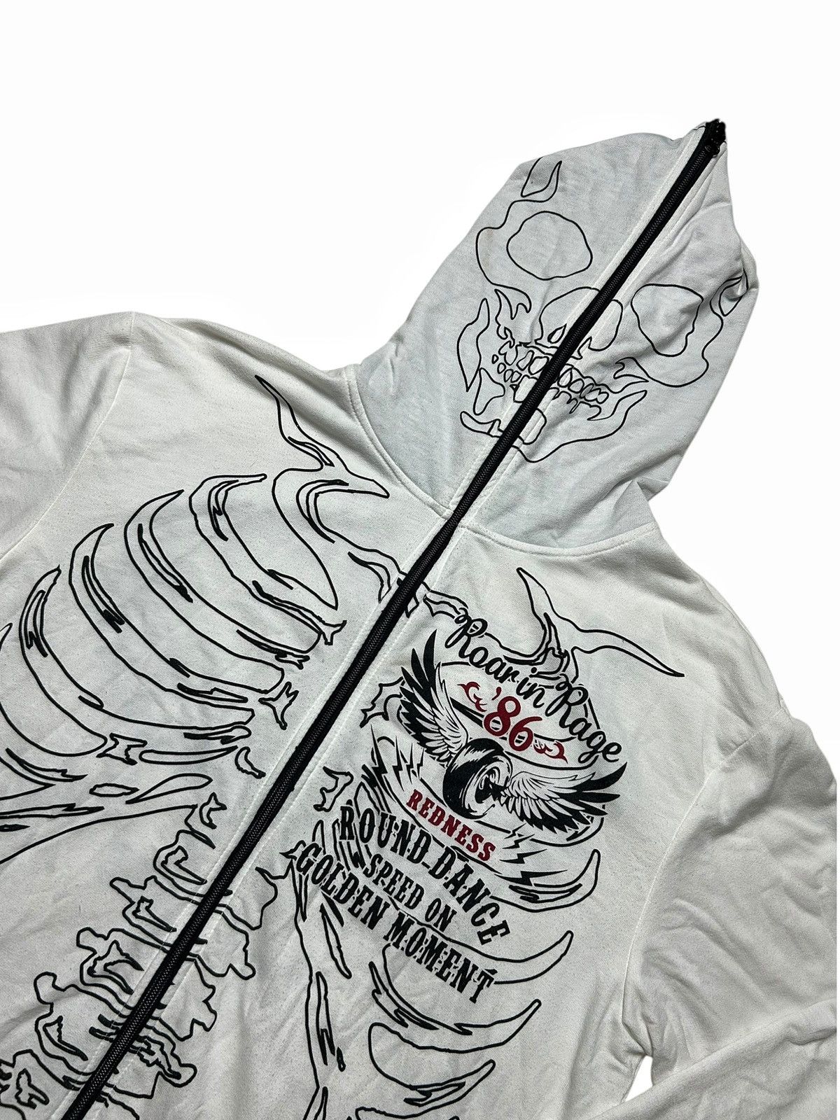 Japanese Brand Skull Skeleton Hoodies Sweathirt Roarin Rage 86 Redness Size US L / EU 52-54 / 3 - 5 Thumbnail