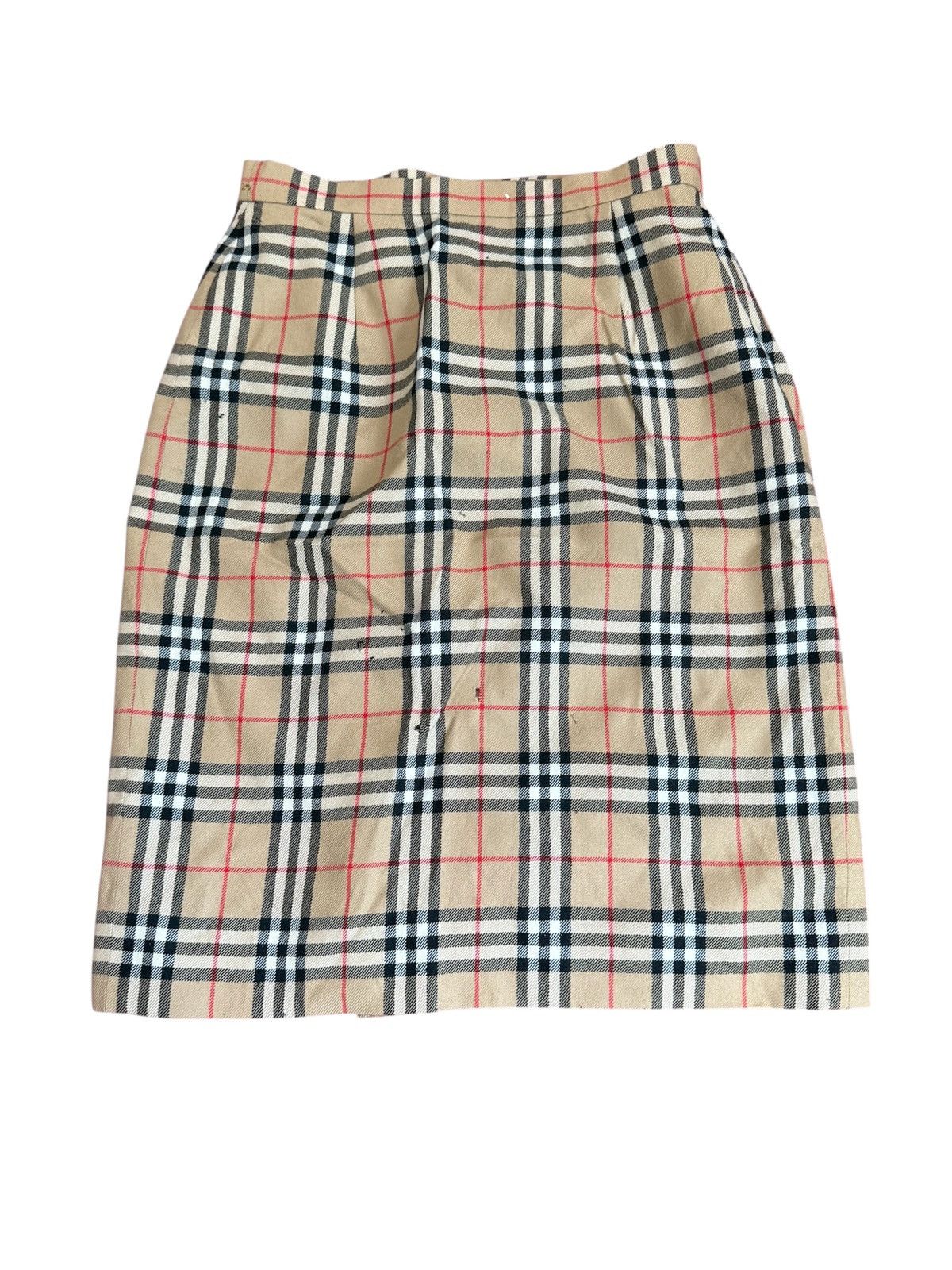 Burberry VINTAGE BURBERRY’S LONDON CHECKERED WOOL SKIRT Size 27" / US 4 / IT 40 - 4 Thumbnail