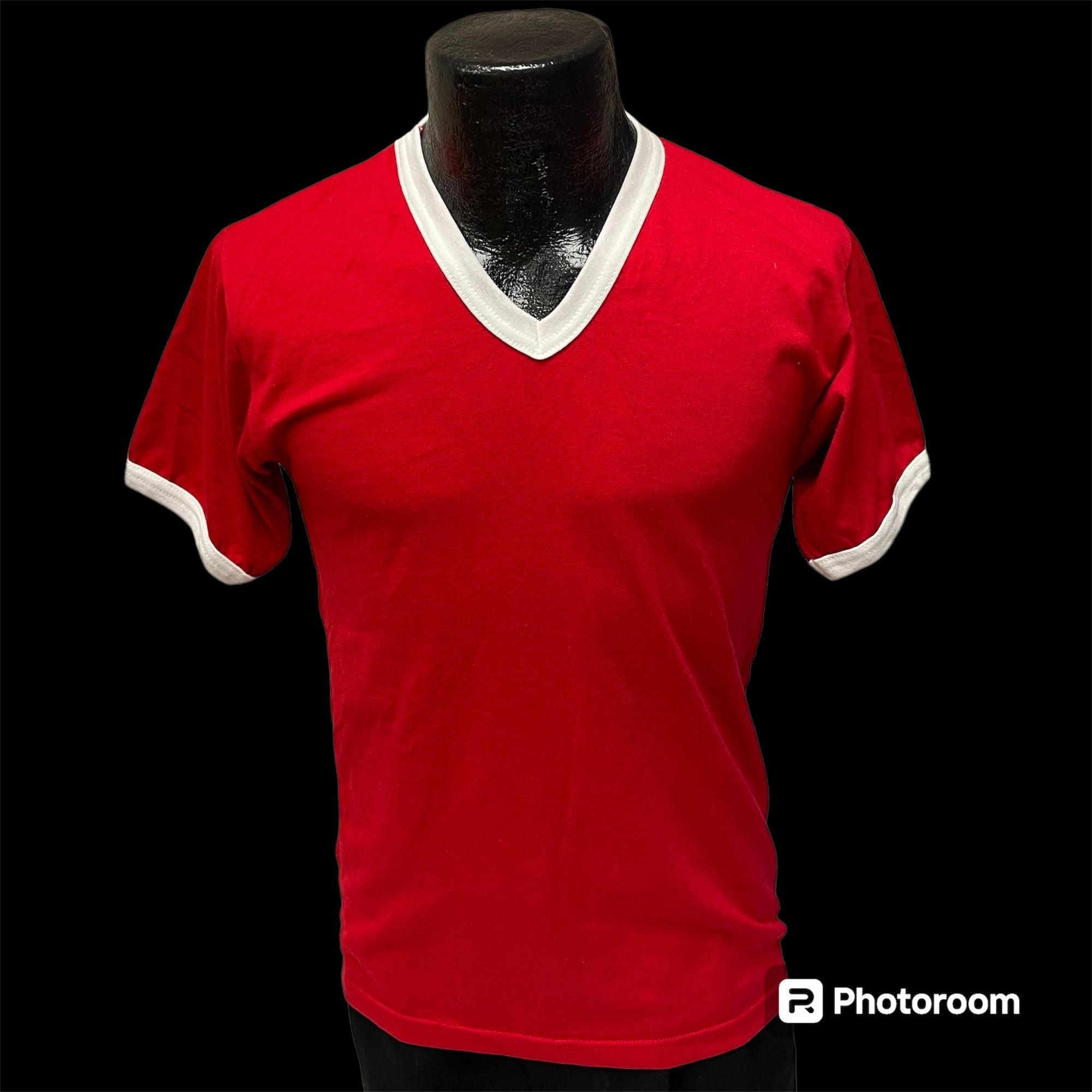 image of Unkwn 80's Gator Red Athletic White Ringer 50/50 Ringer T Shirt S, Men's (Size Small)
