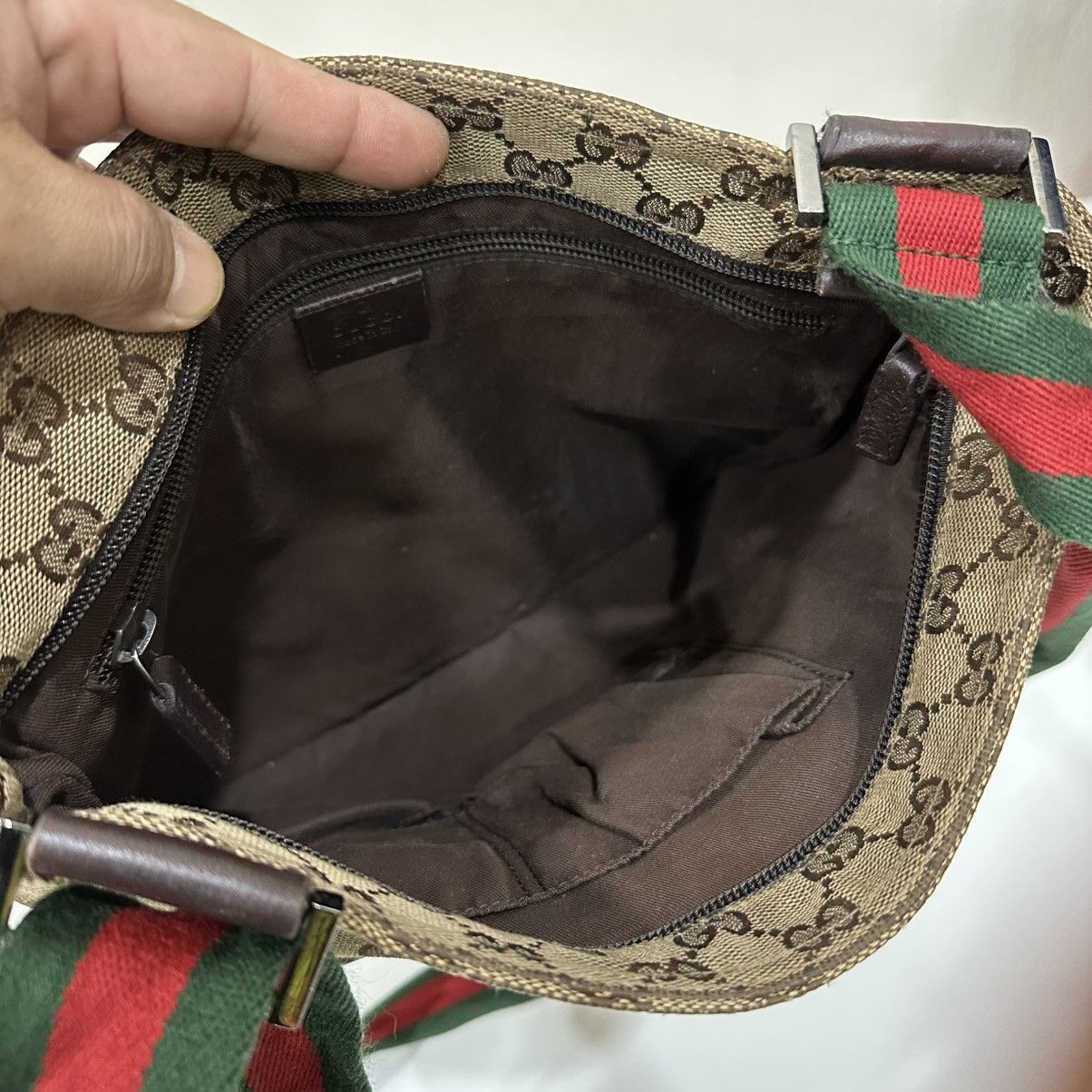 Gucci ‼️LD‼️GUCCI GG CANVAS WEB MESENGGER BAG LEATHER FLAP POCKET 3 Size ONE SIZE - 15 Thumbnail