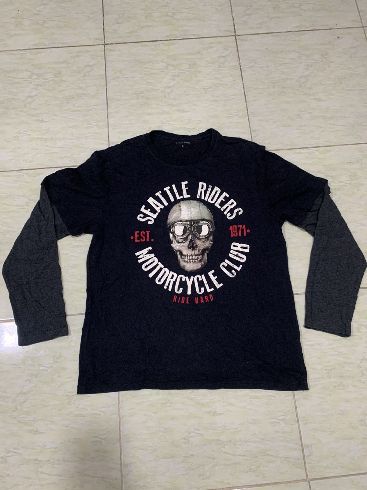 If Six Was Nine Y2K Seattle Riders Harley Davidson Styled Double Layer Tees Size US L / EU 52-54 / 3 - 6 Thumbnail
