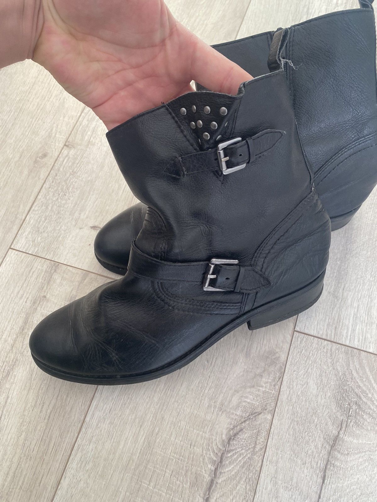 If Six Was Nine Vintage AS 98 Guidi Style Cowboy High Leather Biker Boots Size US 7 / EU 40 - 4 Thumbnail
