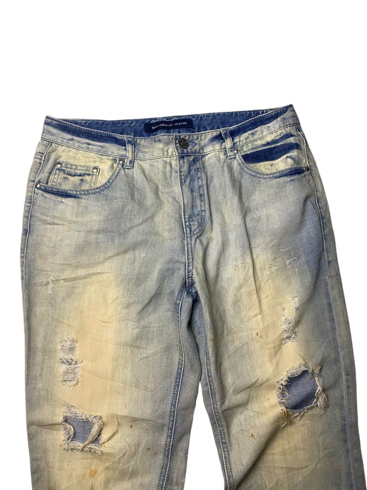 If Six Was Nine 2000's Bang Bang Mudwash Distressed Zip Jeans Size US 29 - 3 Thumbnail