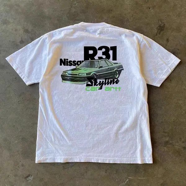 Japanese Brand VIBE White casual retro car print t-shirt Size US M / EU 48-50 / 2 - 7 Thumbnail
