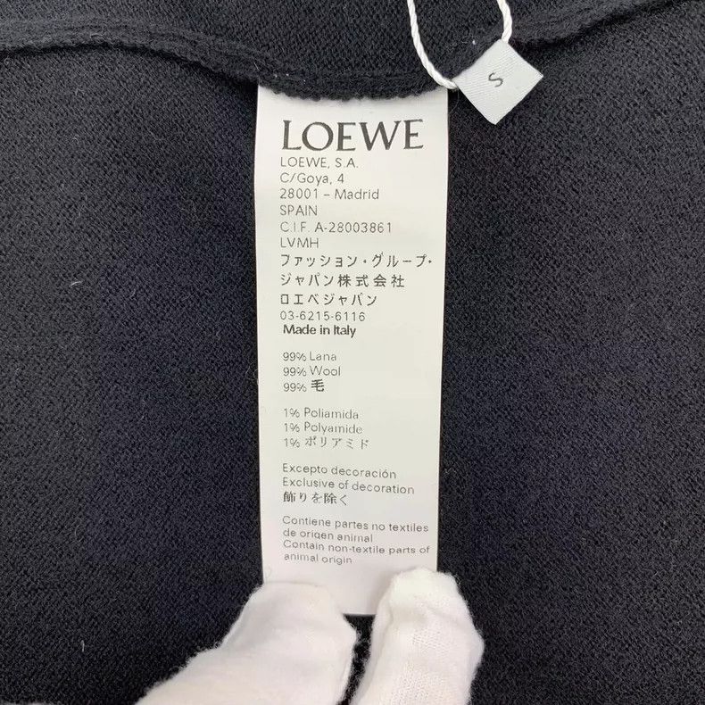 Loewe Loewe Black logo wool V-neck single row knit cardigan coat Size S / US 4 / IT 40 - 6 Thumbnail