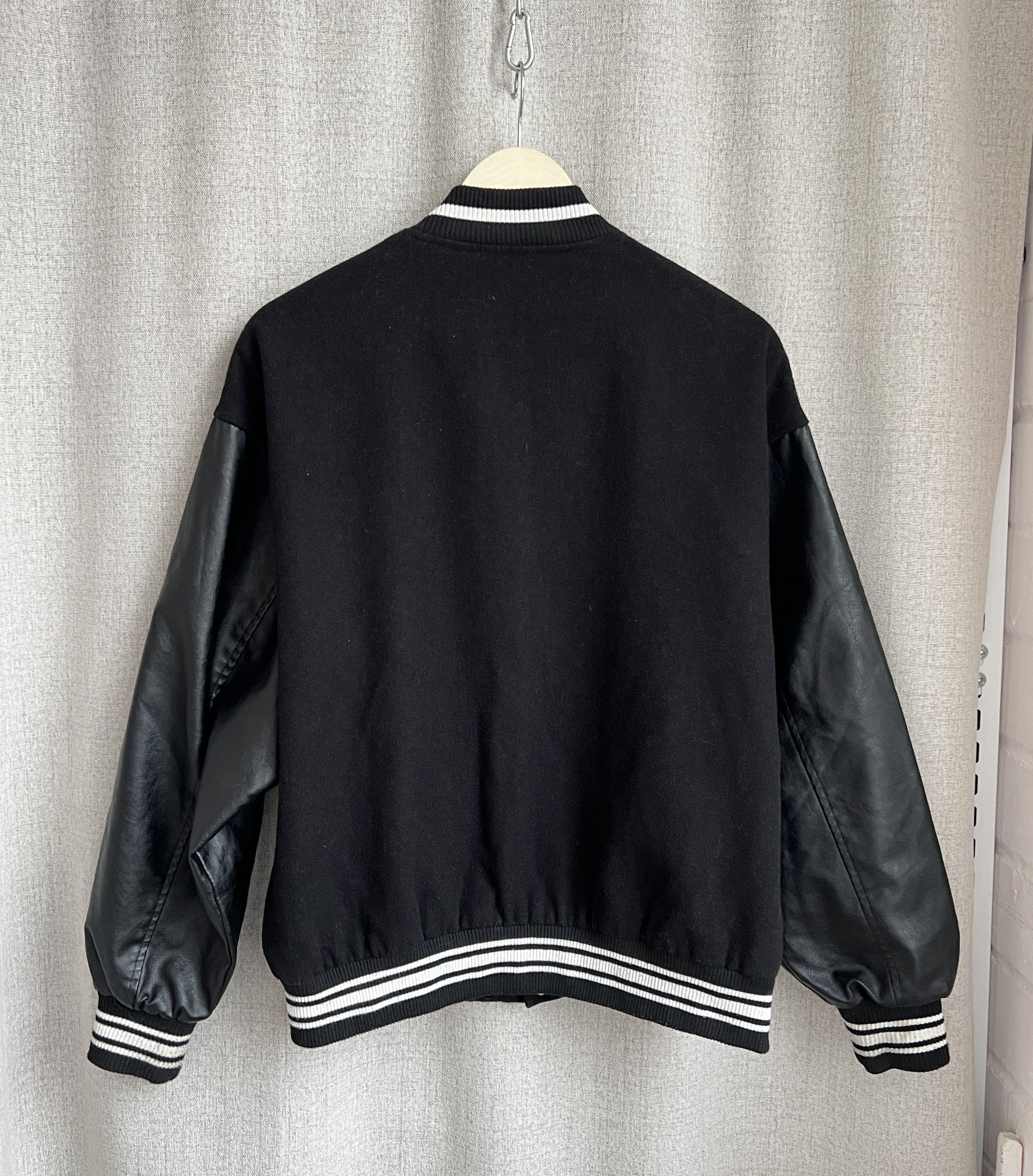 Japanese Brand Y2K Bomber Varsity Jacket Wool Leather Bones Embroidery Size US M / EU 48-50 / 2 - 2 Thumbnail
