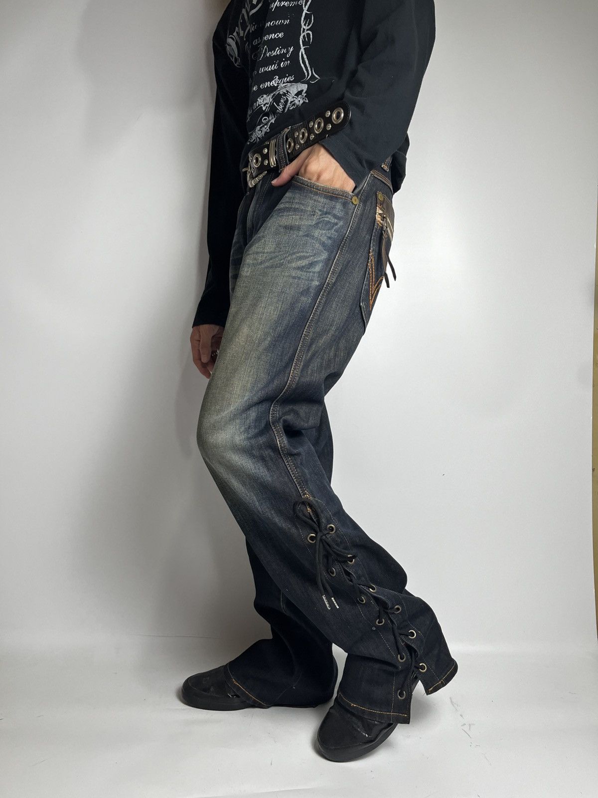 Edwin × Jean Lace up edwin flares wash pant japanese brand Size US 32 / EU 48 - 3 Thumbnail