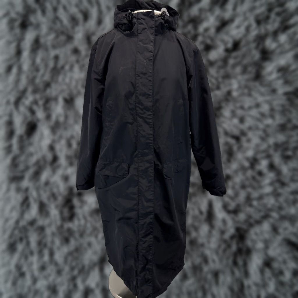 Lands' End Lands' End Black Long Coat Parka Women M 10 12 Fleece Lined Zip Hook & Loop Winter Nylon Polyester Lining Zipper Women Size M / US 6-8 / IT 42-44 - 1 Thumbnail