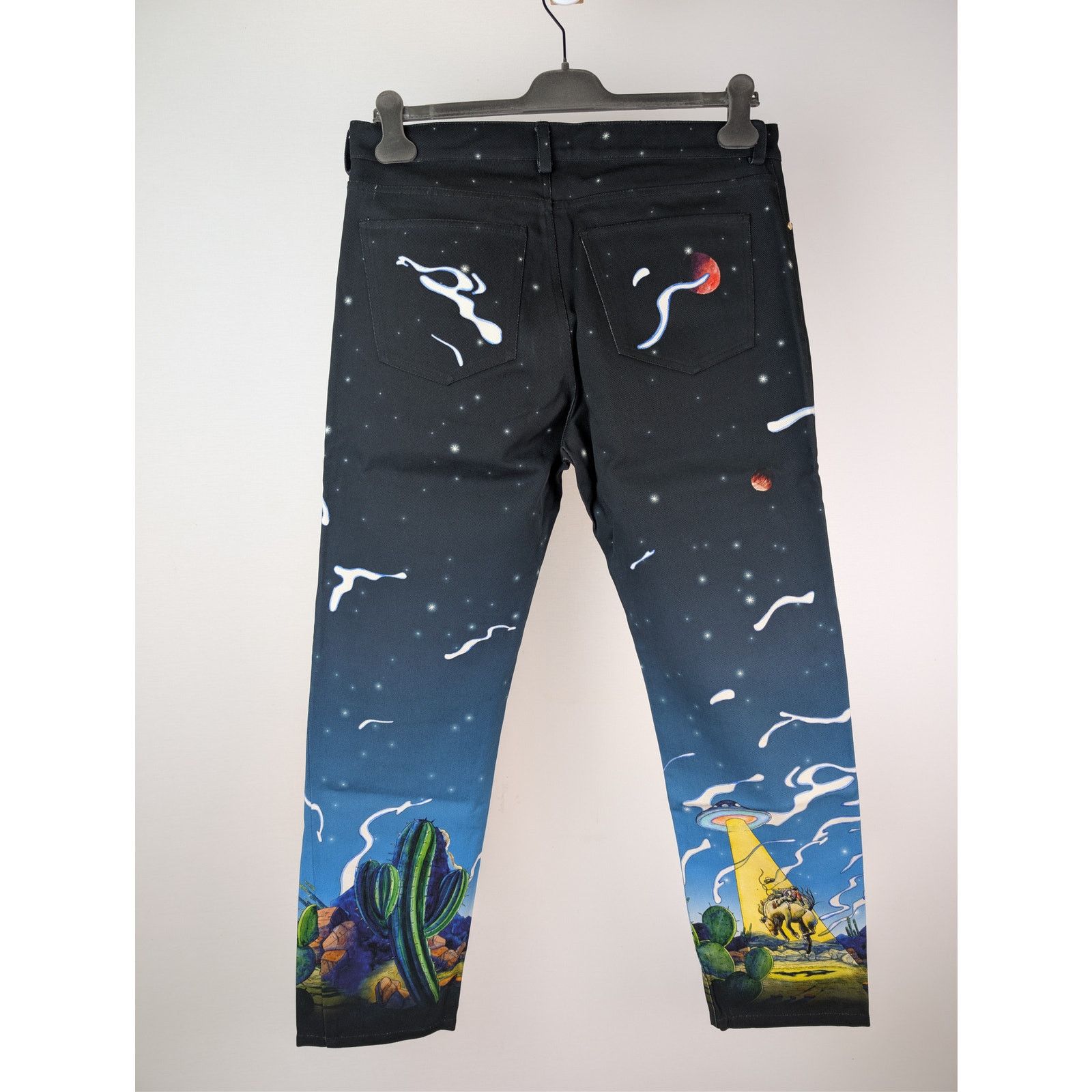 Casablanca o1rshd1 Cowboy De L'Espace Printed Straight Leg Denim Jeans Size US 36 / EU 52 - 11 Thumbnail